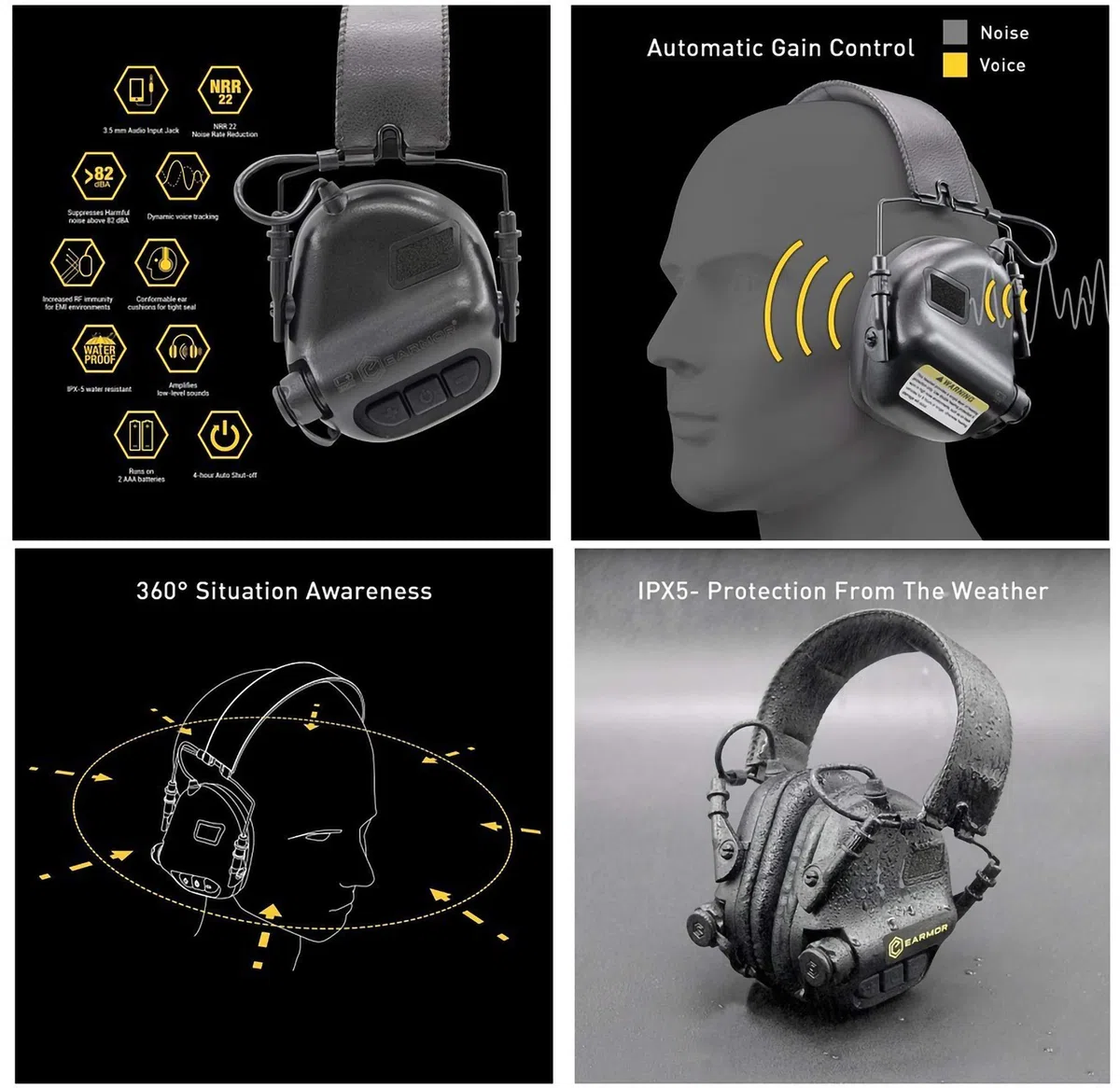 Evike OPSMEN Earmor M31 - Protezione Acustica Elettronica