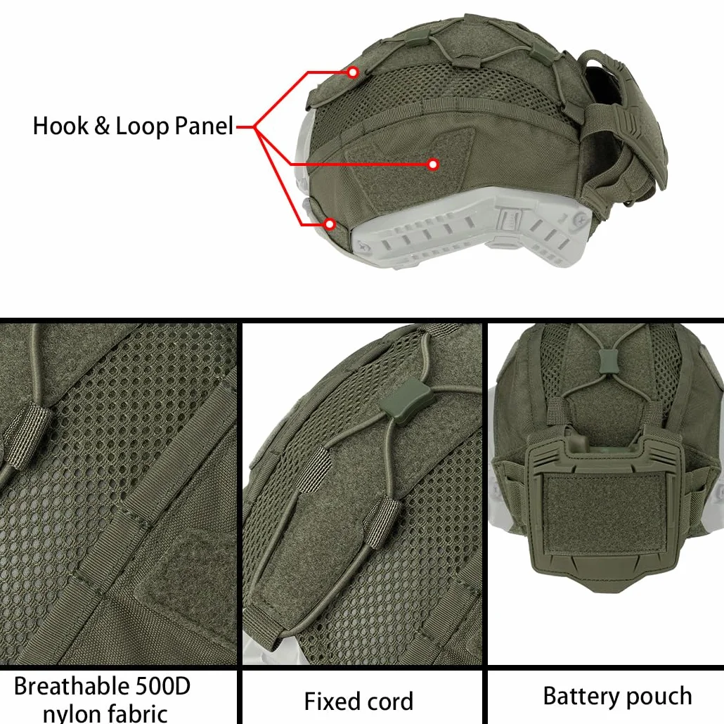 IDOGEAR House Tattico per Casco con Tasca Batteria NVG Casco Contrappeso per Fast Helmet Taglia M/L/XL