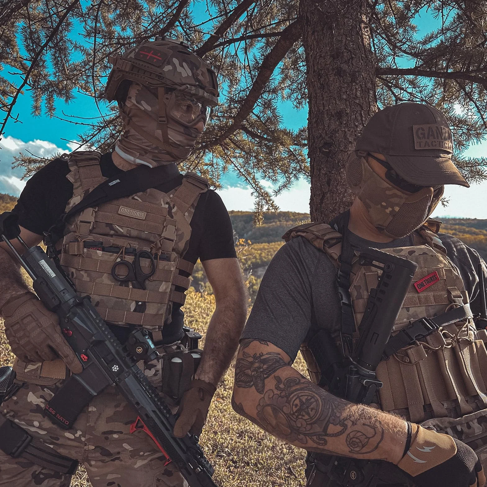 OneTigris Cinghie per fucile a 2 punti 1 pollice moschettone HK regolabile 46-68,5 cal. calibro