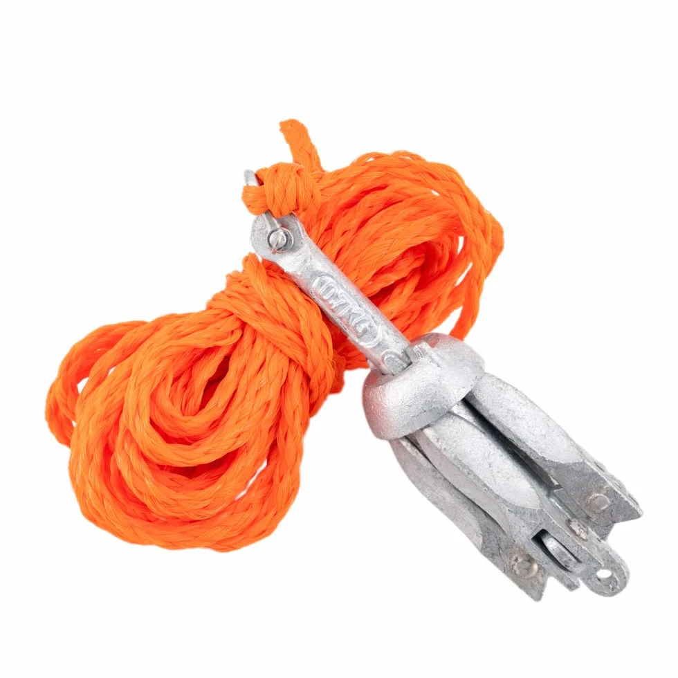 GATE14® Kit Mini Ancora a Ombrello Pieghevole in Acciaio Zincato 0,7 kg e Cima Ormeggio