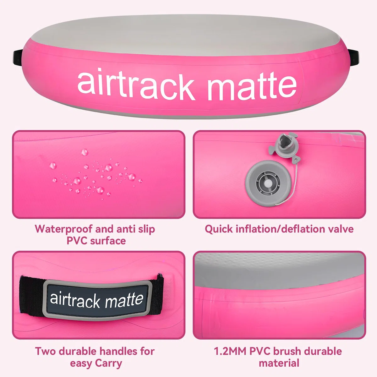 Airspot ginnastica artistica rotundità，diametro 100/140CM di altezza di 20CM ginnastica Tappetino da Ginnastica Gonfiabile Artistica Materasso Yoga Taekwondo con Pompa elettrica