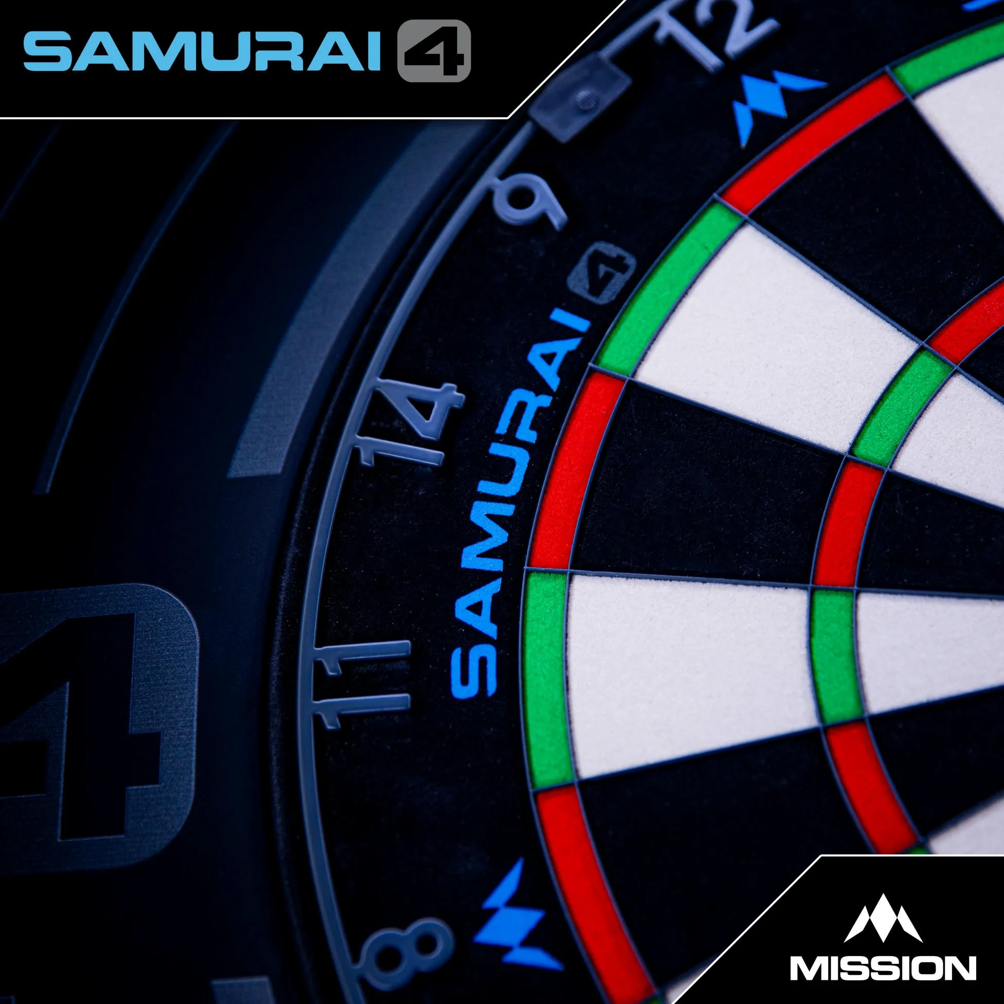 Mission Darts | Samurai 4 | Bersaglio professionale con setole | Filo per coltelli | White OR Graphite Spider Edition