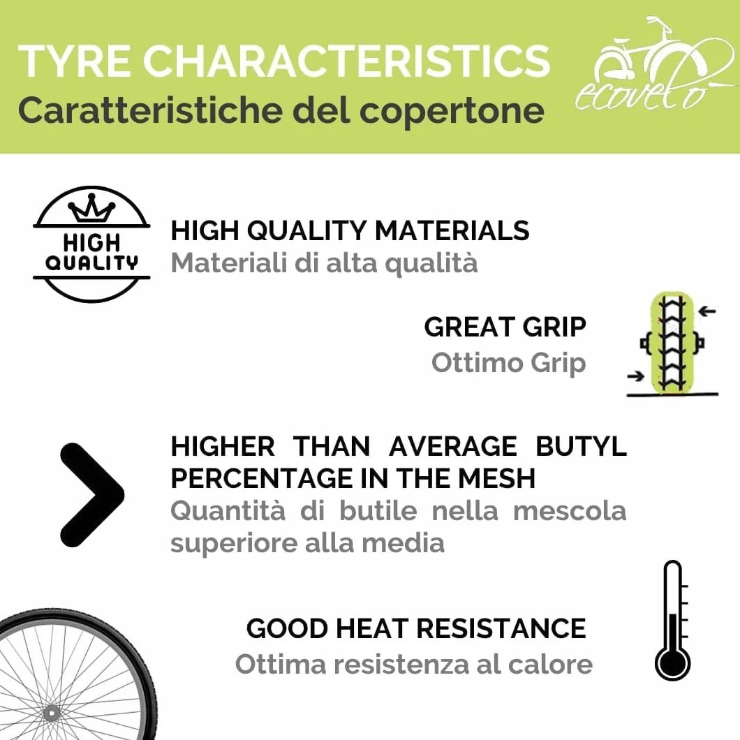 Ecovelo' 2 Pneumatici 4.80/4.00-8 Rinforzati 4PR Gomme Copertoni per Ruote Carrello Rimorchio da Barca
