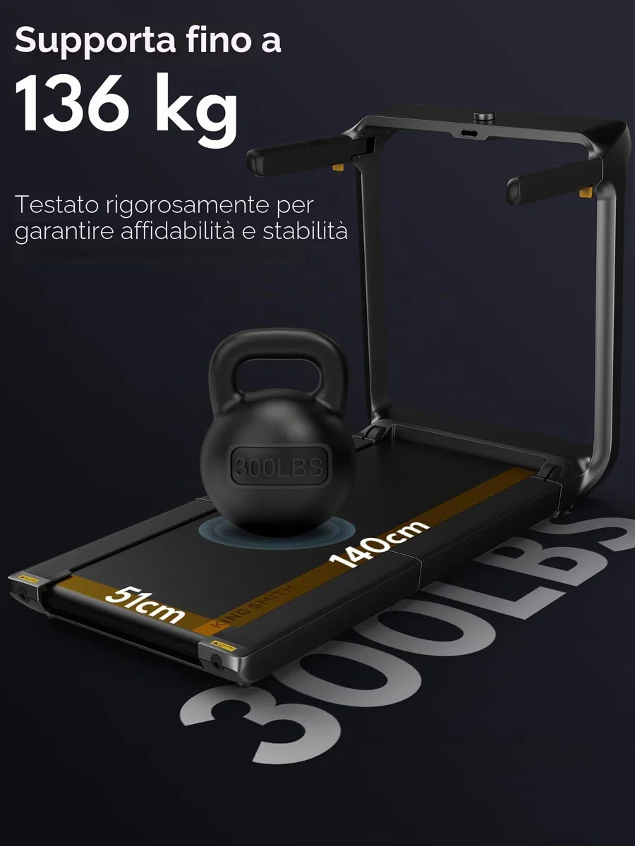WalkingPad X218 Tappetino da Corsa Pieghevole 1-18 km/h, Walking Pad 51 cm x 140 cm per Casa e Ufficio, Tappetino da Corsa Supporta 136 kg con Display LED