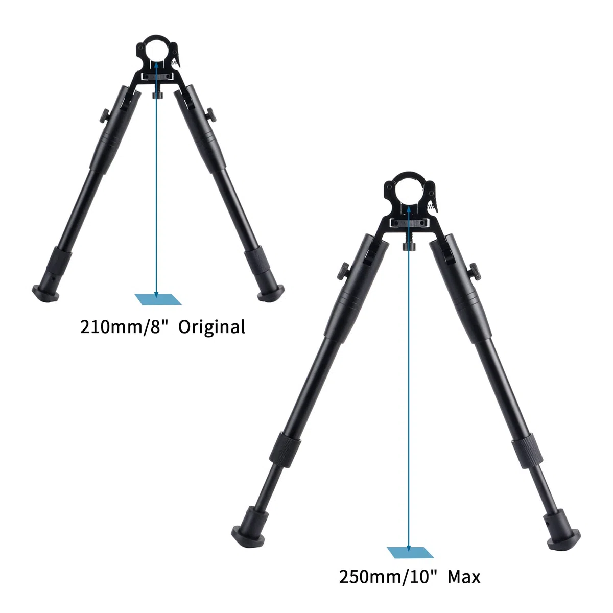 Bipiede tattico con Attacco a Botte Bipod 8-10 Pollici - Tirante a Molla Estensibile Regolabile per carabina ad Aria compressa