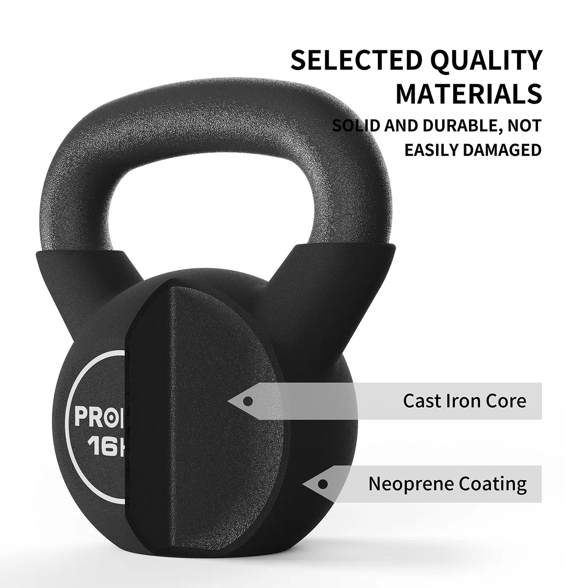 PROIRON Kettlebell in Ghisa 4-16 kg, Rivestimento in Neoprene, Vari Colori per Esercizi e Allenamenti a Casa e in Palestra