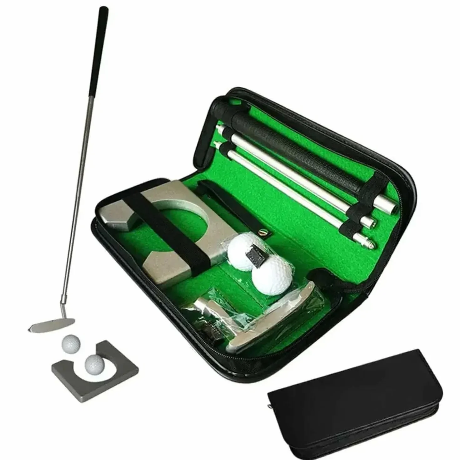 Kit Golf Putter VOBOR Portatile Lega di Zinco con 2 Palline e Borsa per Practice Indoor