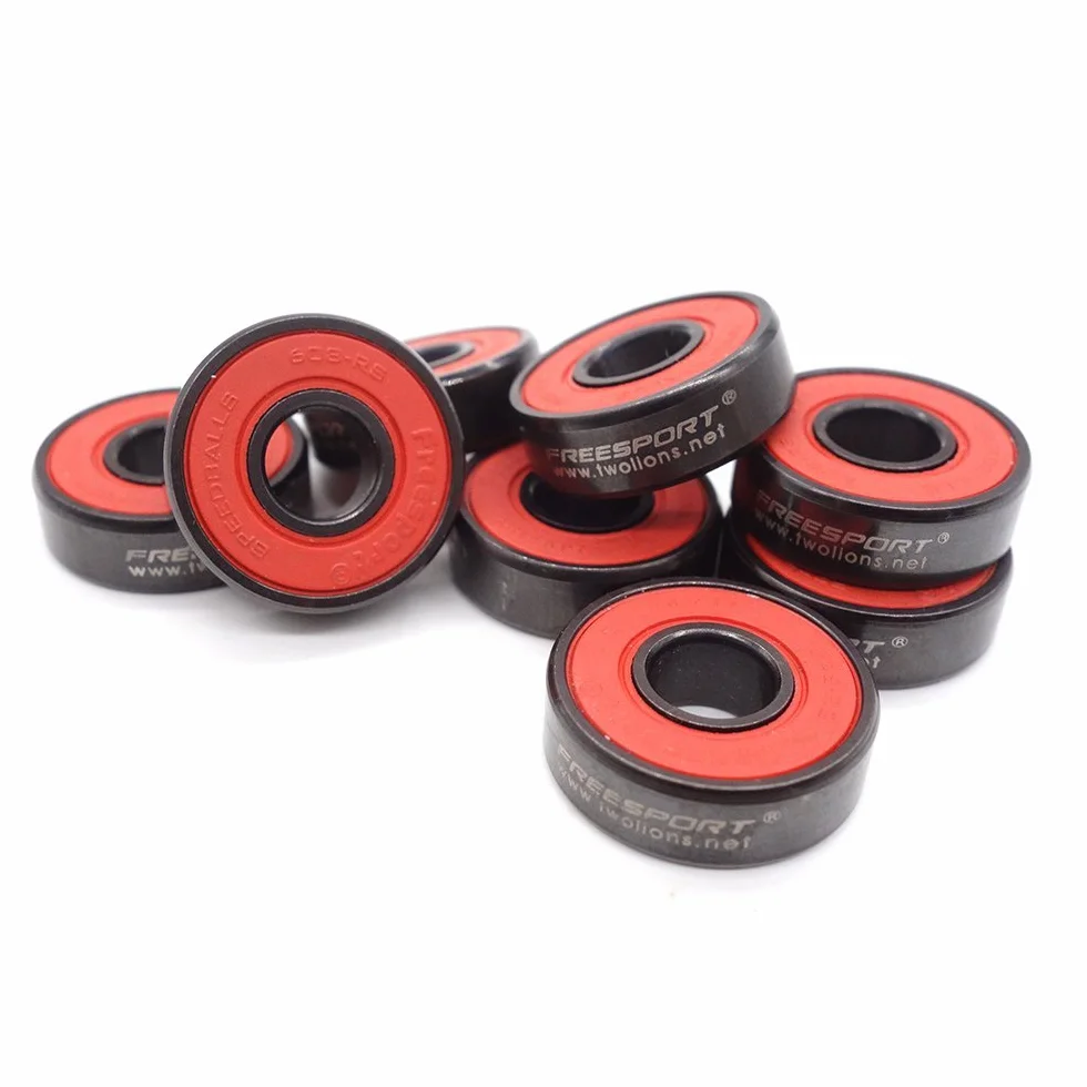 Cuscinetti di Pattino in Ceramica 608 RS Abec 9 Longboard Skateboard Bearings 8mm x 22mm x 7mm Nero