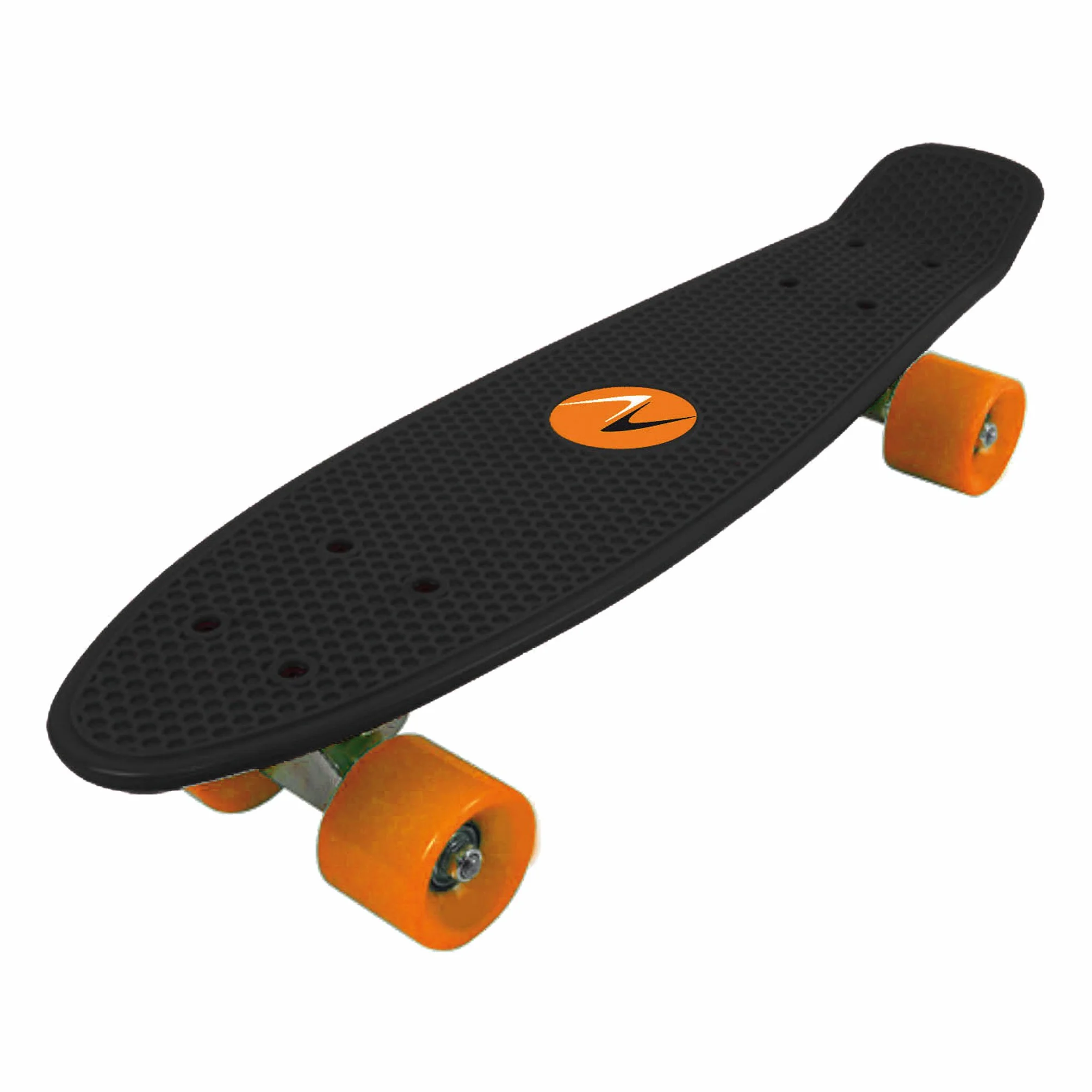 Skateboard FREEDOM tavola nera - ruote arancio