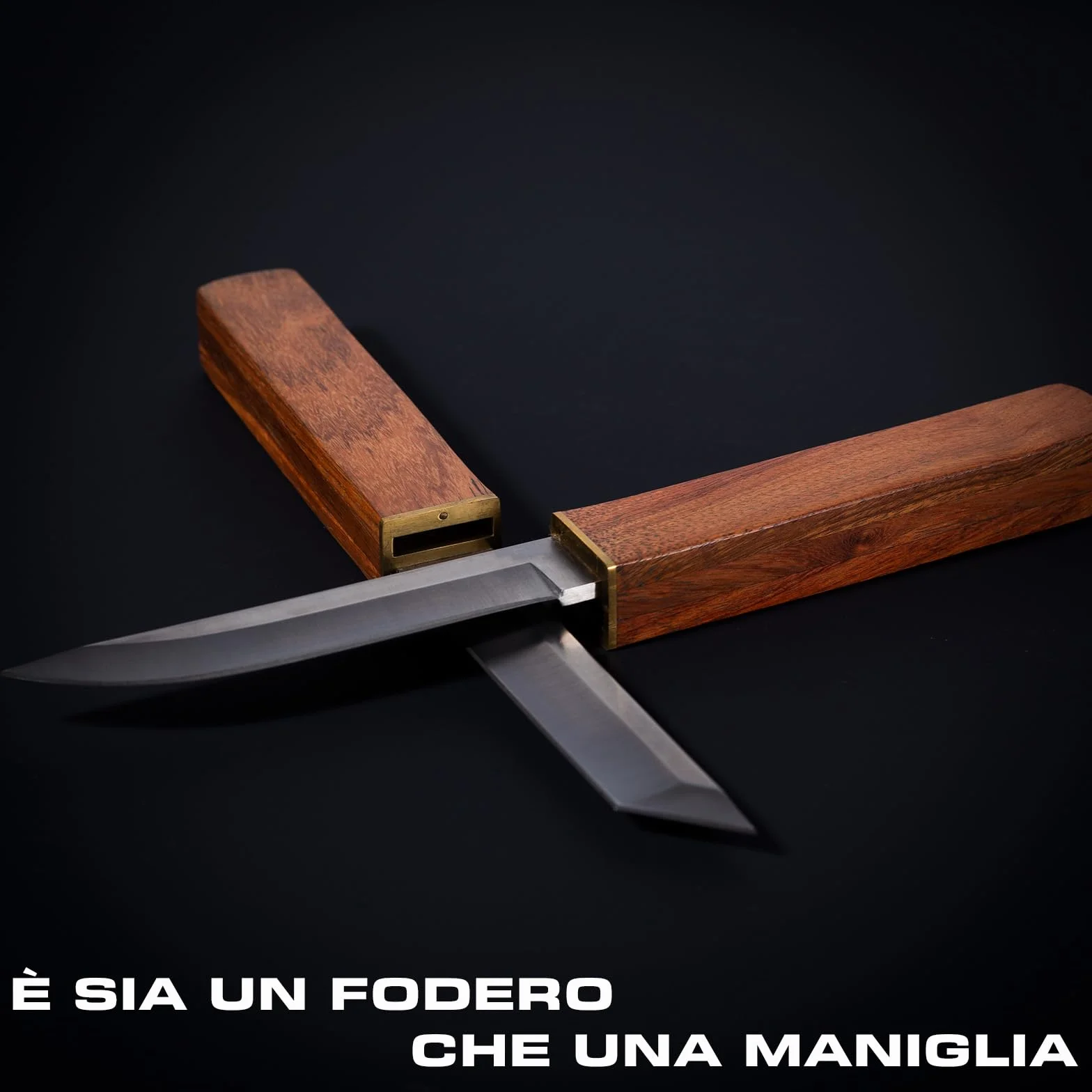 2-in-1 Doppio Coltello,Coltello da Caccia con Manico in Legno,Coltello Giapponese.