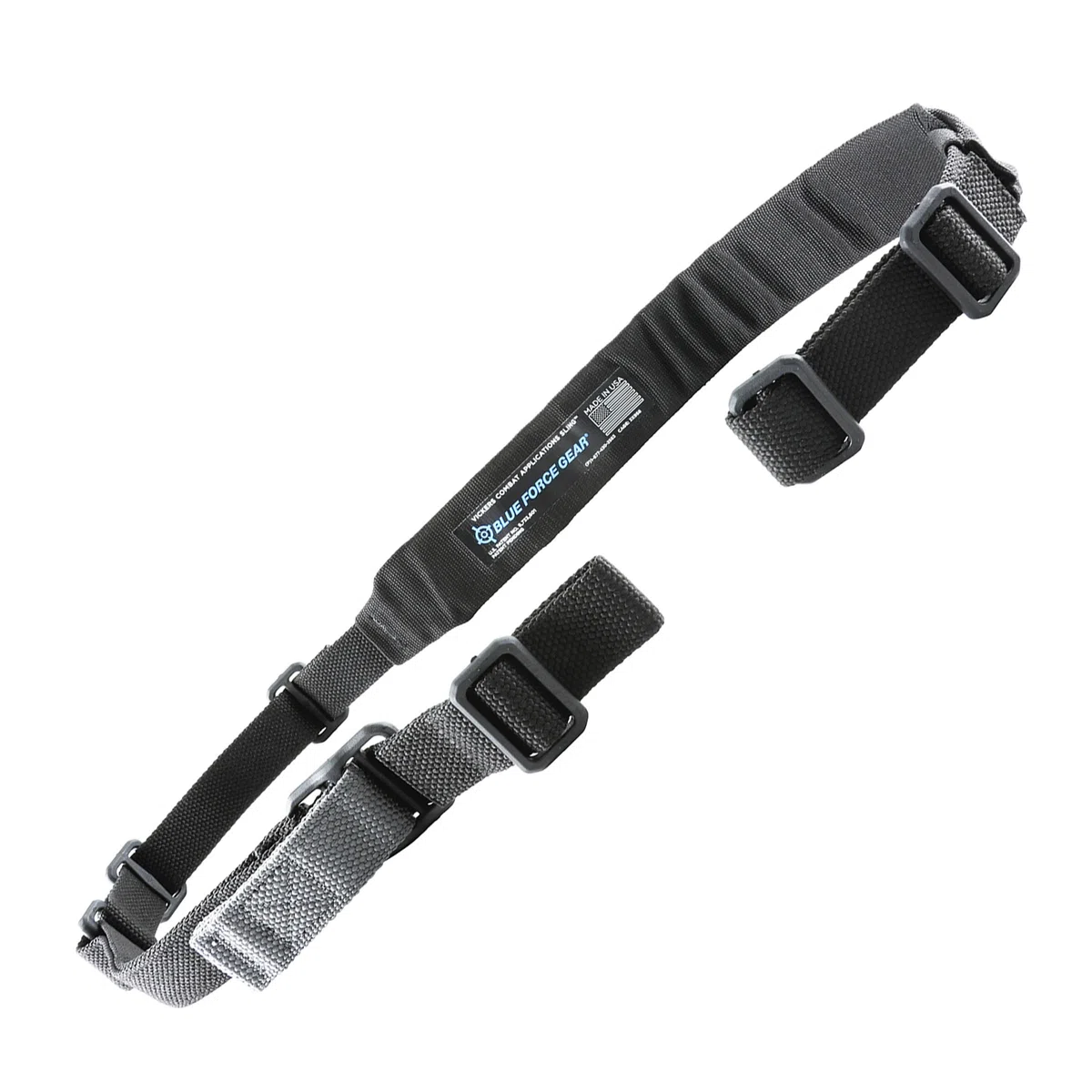 Blue Force Gear Vickers Padded Sling - Two Point Sling with Padded Straps, Adjustable,57-67 Inches - Black