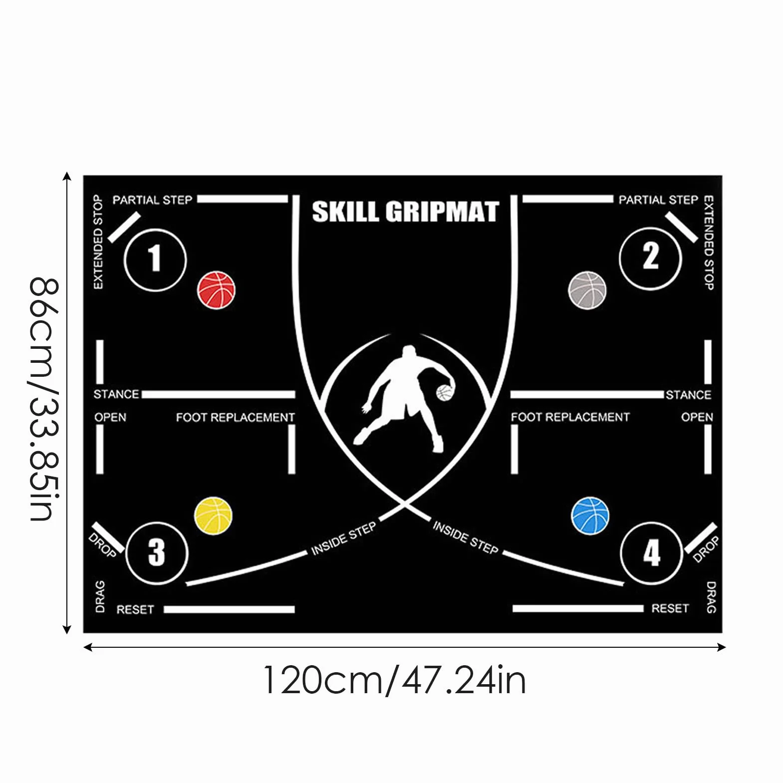 Mat Di Allenamento Da Basket, Tappetino PAS 120 x 86 cm Antiscivolo Portatile