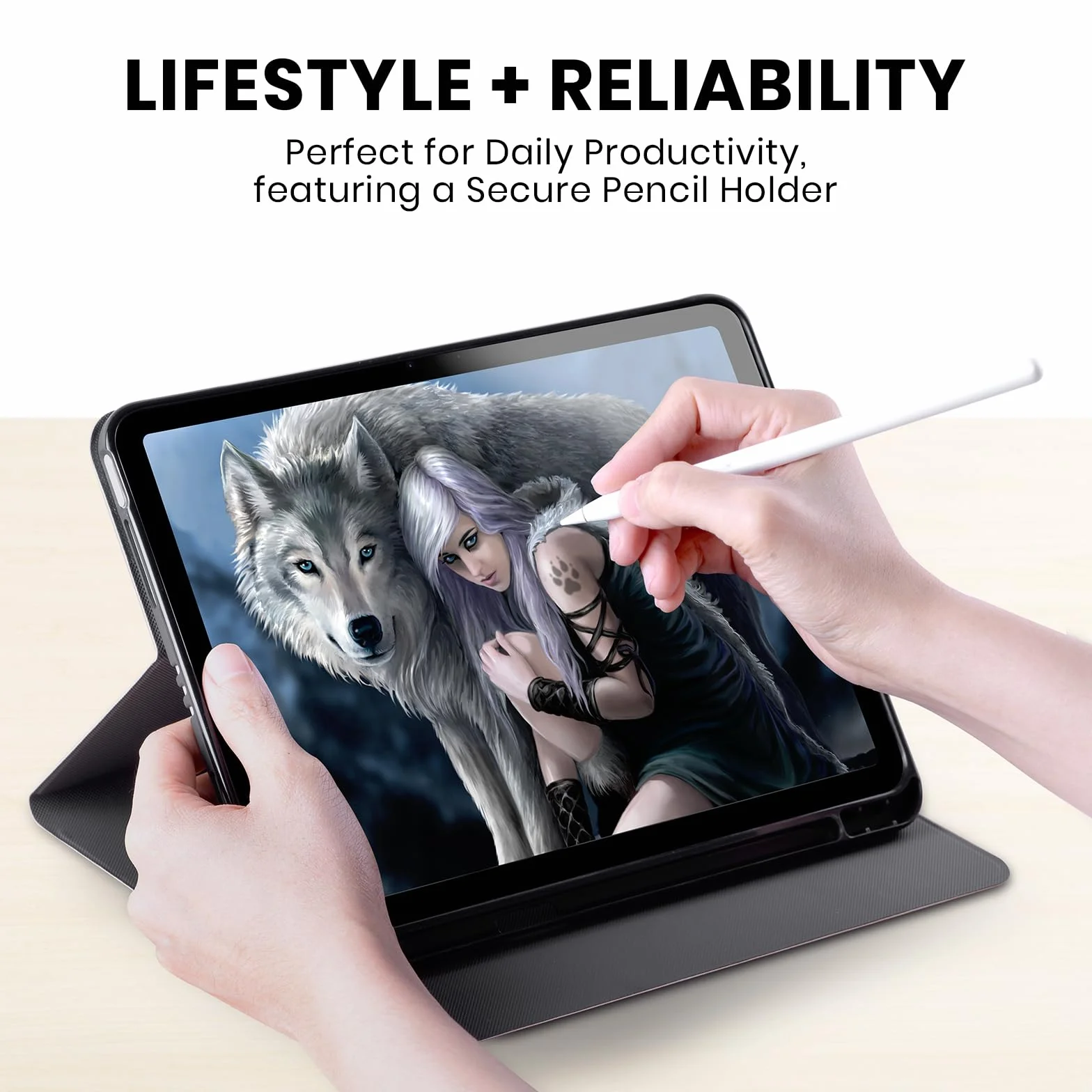 NFL Detroit Lions Logo Wallet Case Compatible with Apple iPad Air 11 2020/2022/2024/2025 Leather