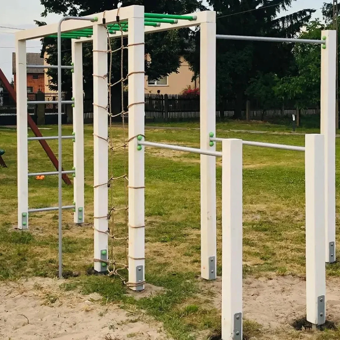 Asta da ginnastica in metallo 90 cm grigio per altalena arrampicata parchi giochi