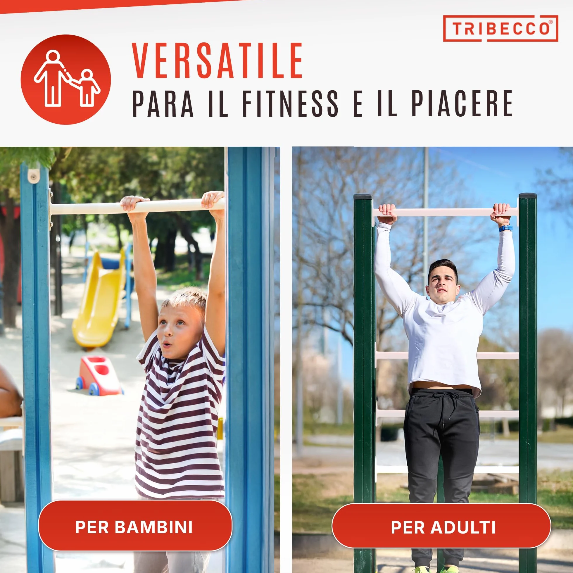 Asta da ginnastica in metallo 90 cm grigio per altalena arrampicata parchi giochi