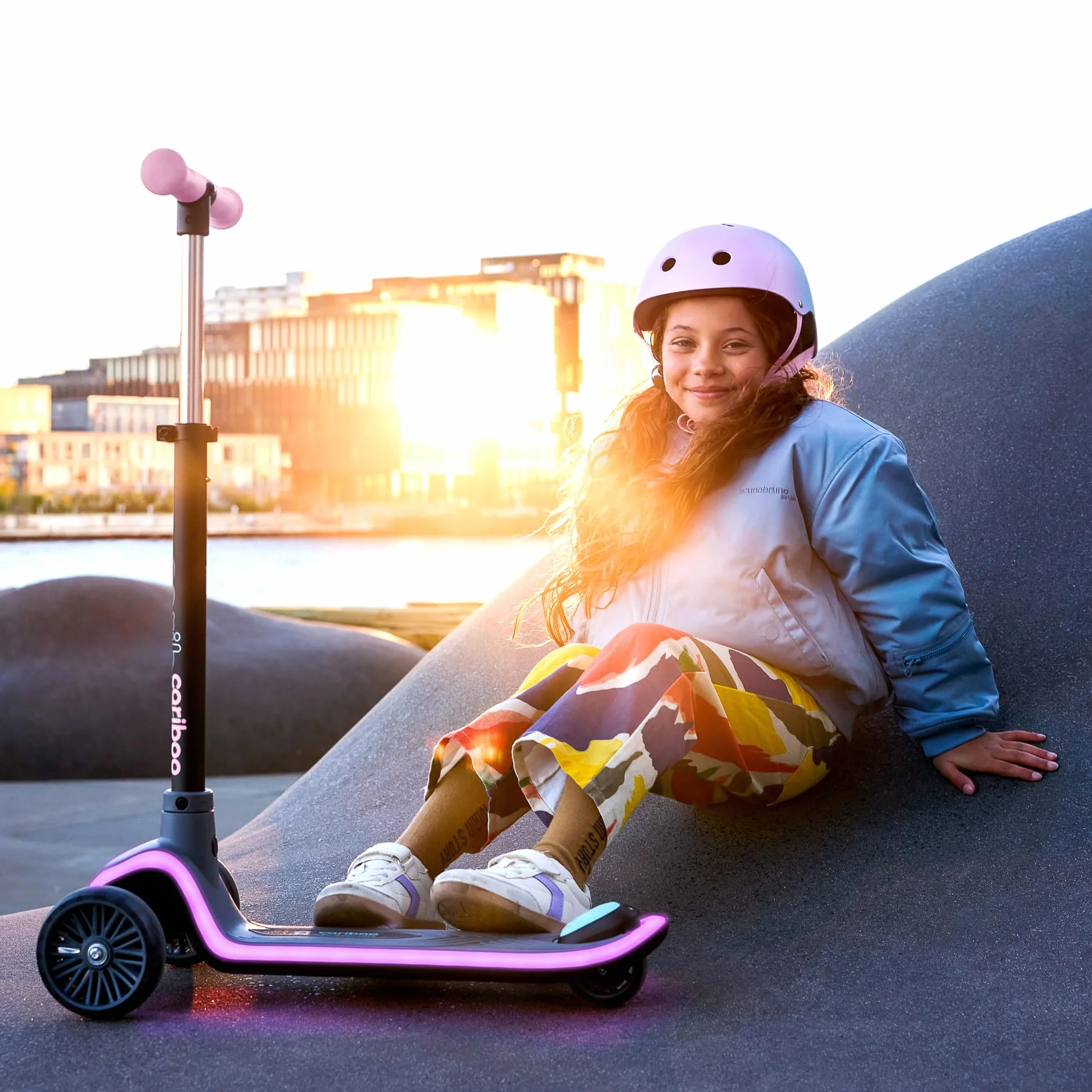 Cariboo Monopattino Bambino de 3 Anni - Scooter a 3 Ruote con Manubrio Regolabile e Luci LED - LEDstar