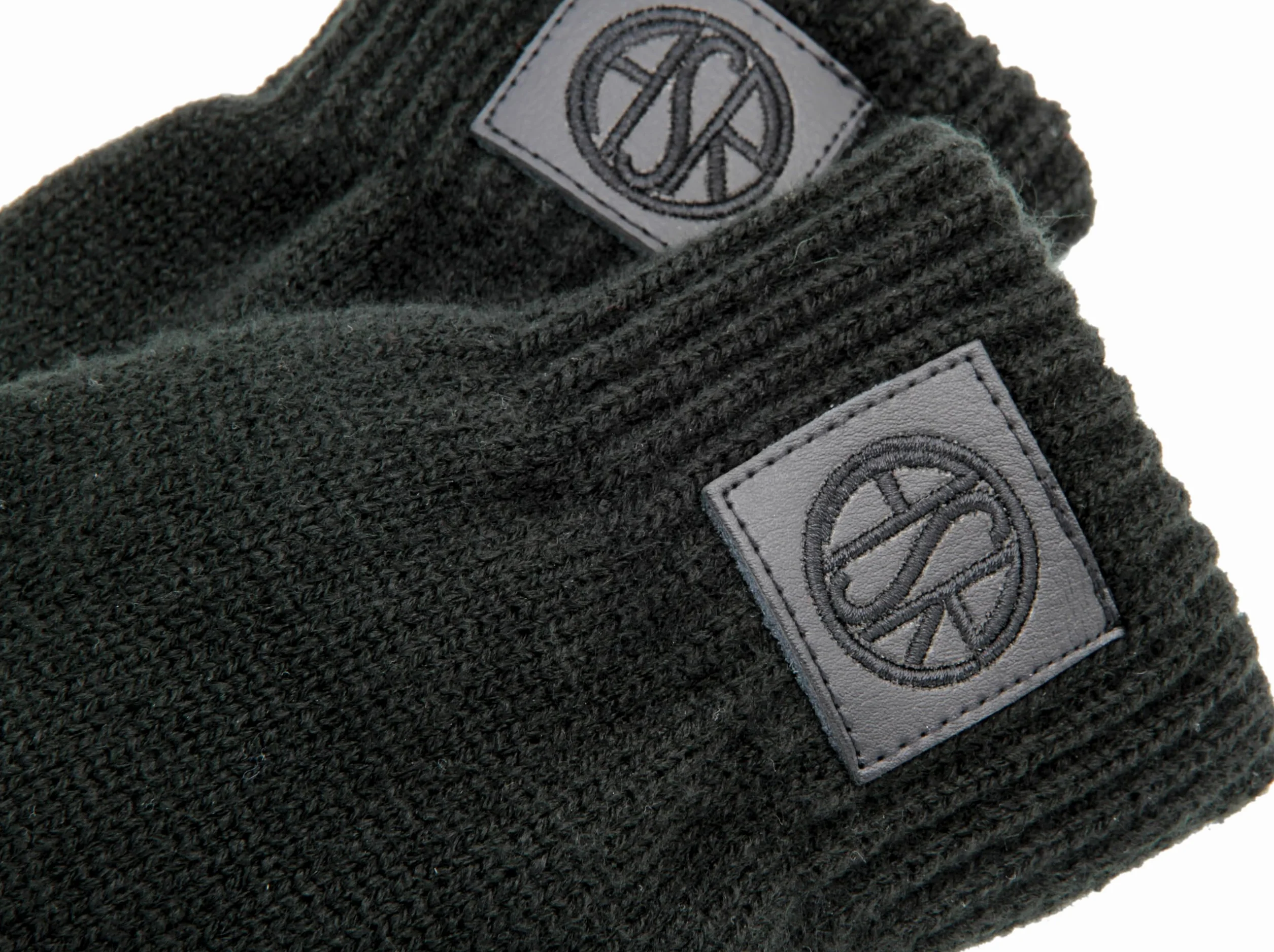 AS Roma ASR LEATHER PATCH KNITTED GLOVES - BLACK