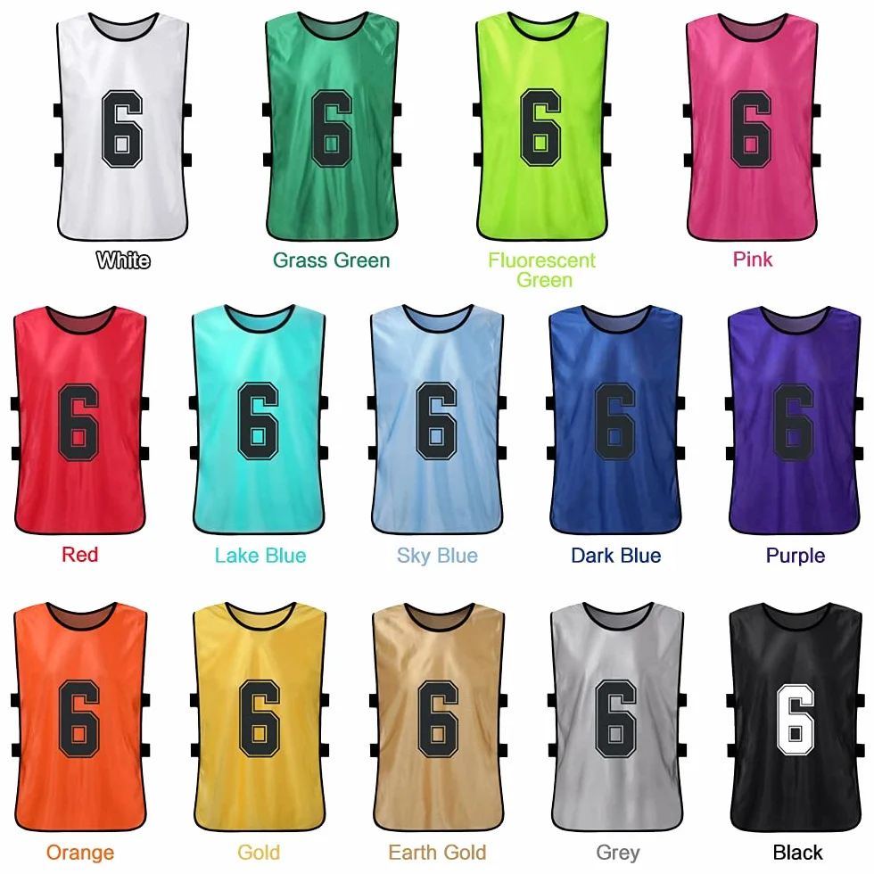 Adulti Soccer Pinnies Quick Drying Football Team Training Bavaglini Numerati Gilet Sportivo