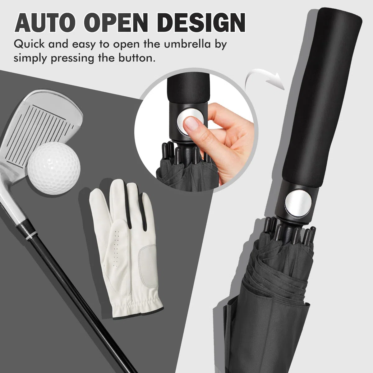 ZOMAKE Ombrelli da Pioggia XXL/XL/L/M - 110/100/94/90CM Ombrello da Golf Antivento Automatico - Ombrello Gigante da Pioggia per Uomo E Donna con Design a Doppia Calotta