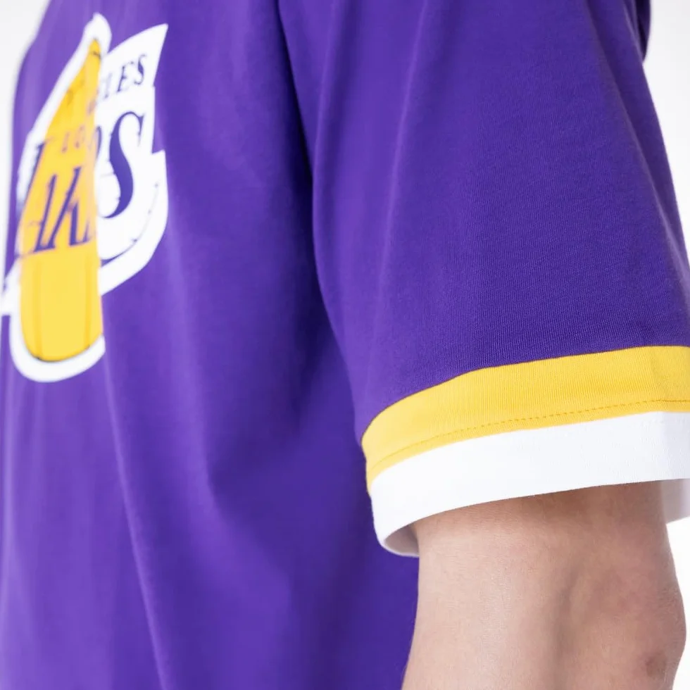 New Era NBA Panel Oversized Maglietta Los Angeles Lakers Viola