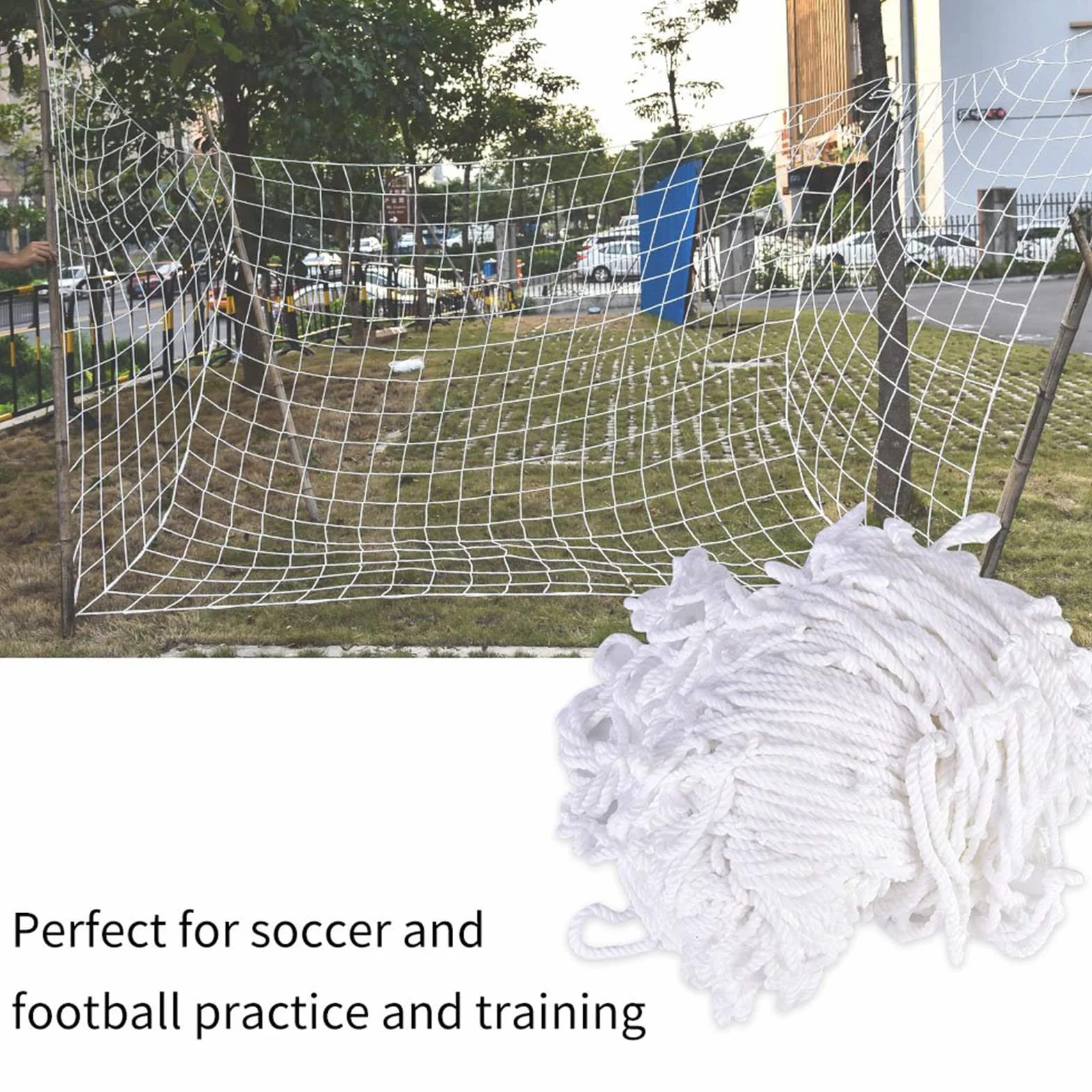 Rete da Calcio 3 x 2 M in Polietilene per Porta da Calcio Allenamento