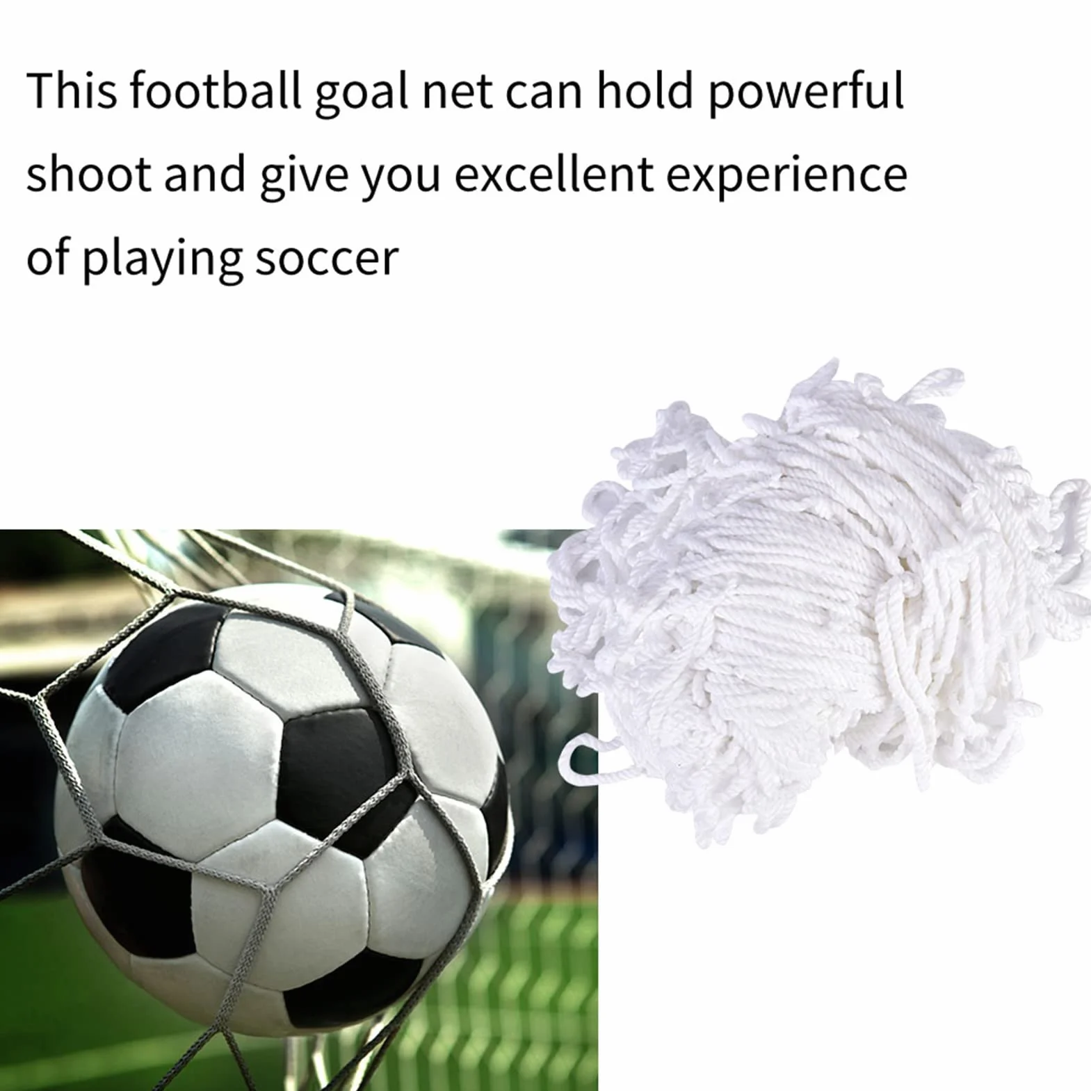 Rete da Calcio 3 x 2 M in Polietilene per Porta da Calcio Allenamento