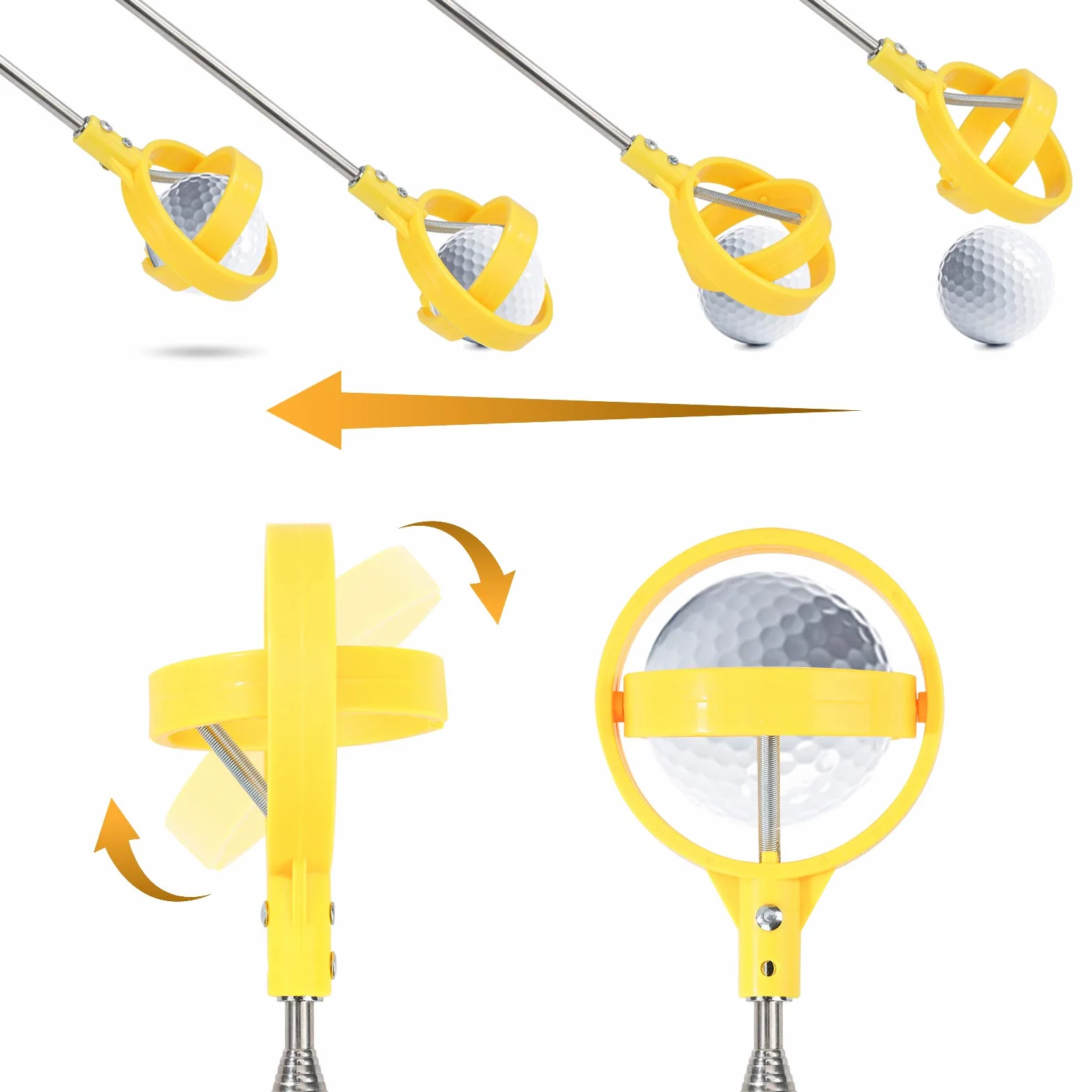 Retriever per Palline da Golf Telescopico Acciaio Inossidabile Portatile