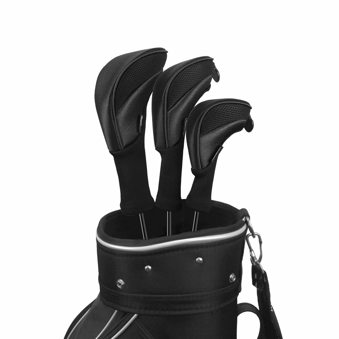 Scott Edward Golf Club Head Cover per Fairway Woods Driver Hybrid, 3 pezzi Long Neck Mesh con etichetta numerica intercambiabile