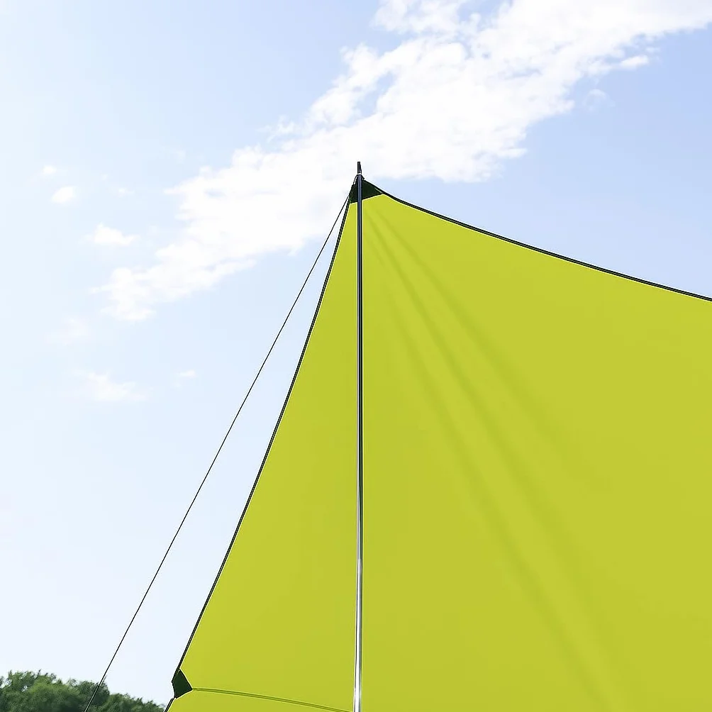 BERGER | Tenda Sole Spiaggia Portatile 2x3 Metri - Telo Ombra Protezione UV UPF 50+, Impermeabile per Mare, Picnic, Pesca e Campeggio, Tendalino da Spiaggia con Corde e Pali - Tarp Verde