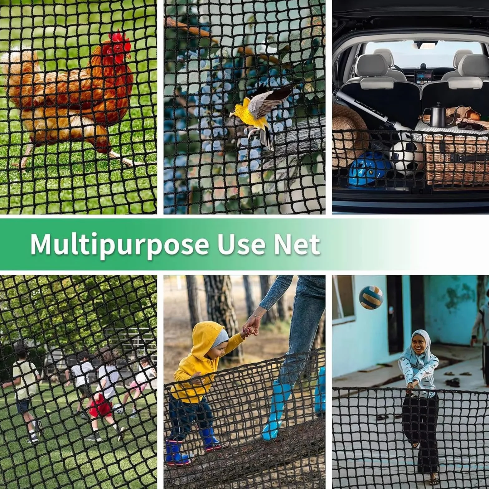NEWFUN Rete da Golf, 3x3M, Rete di Sicurezza Regolabile del Cortile, Rete Portatile Della Mazza da Golf, Golf, Baseball, Rete di Formazione Dell'hockey, per uso dell'interno e del Giardino all'aperto