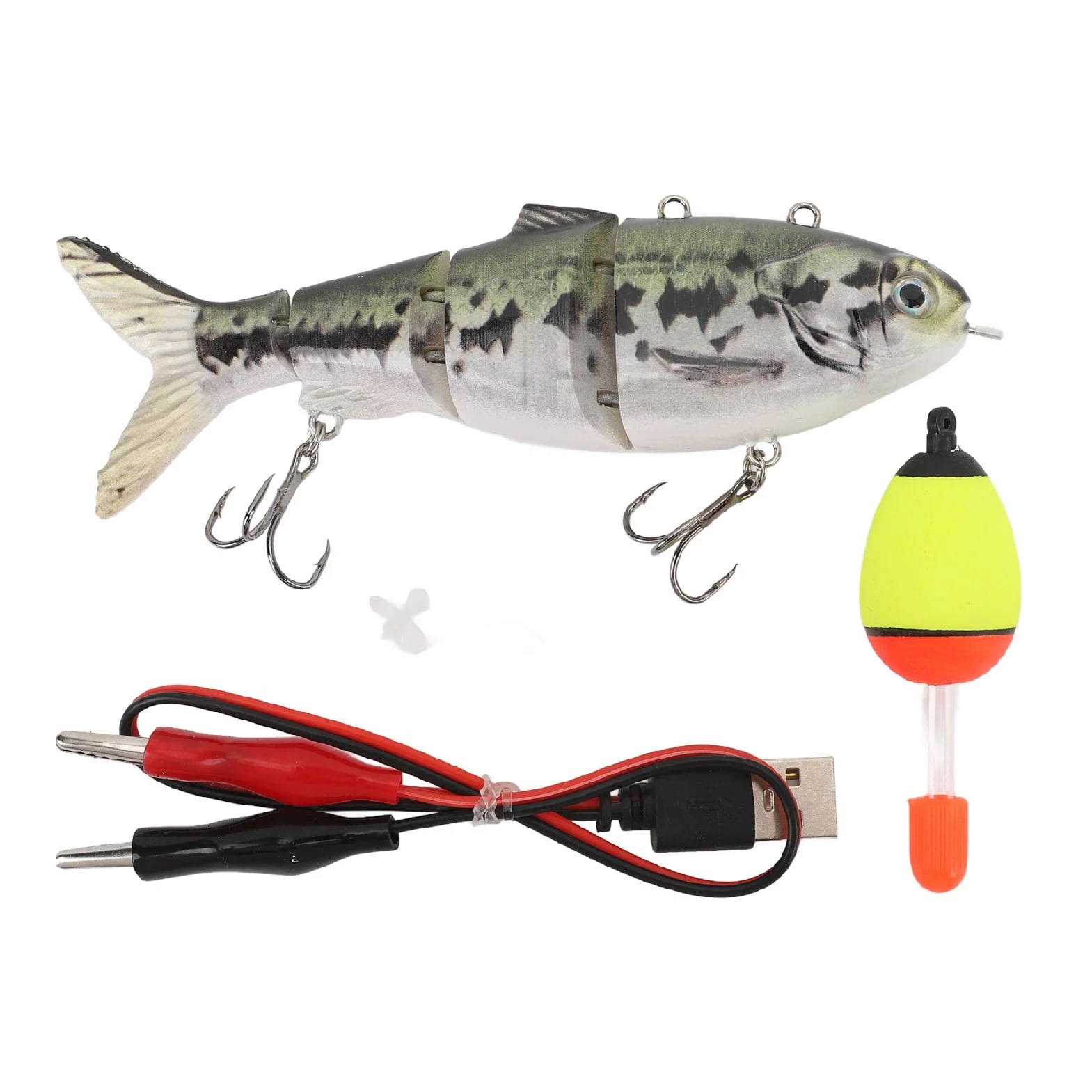 Esca da Pesca Elettrica Swimbait LED Ricaricabile USB Multisnodato