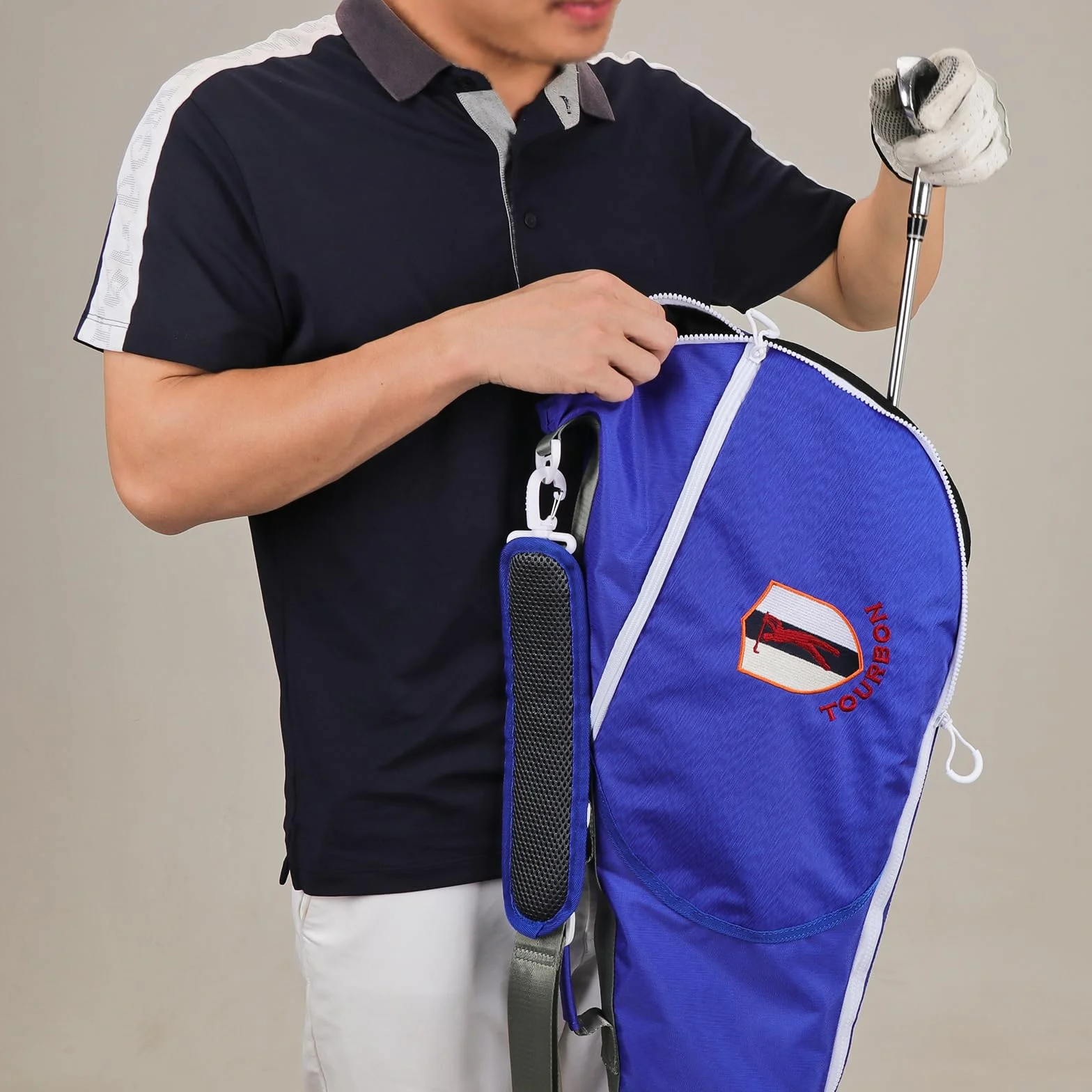 TOURBON Bolsa de golf portátil de nailon plegable para viajes