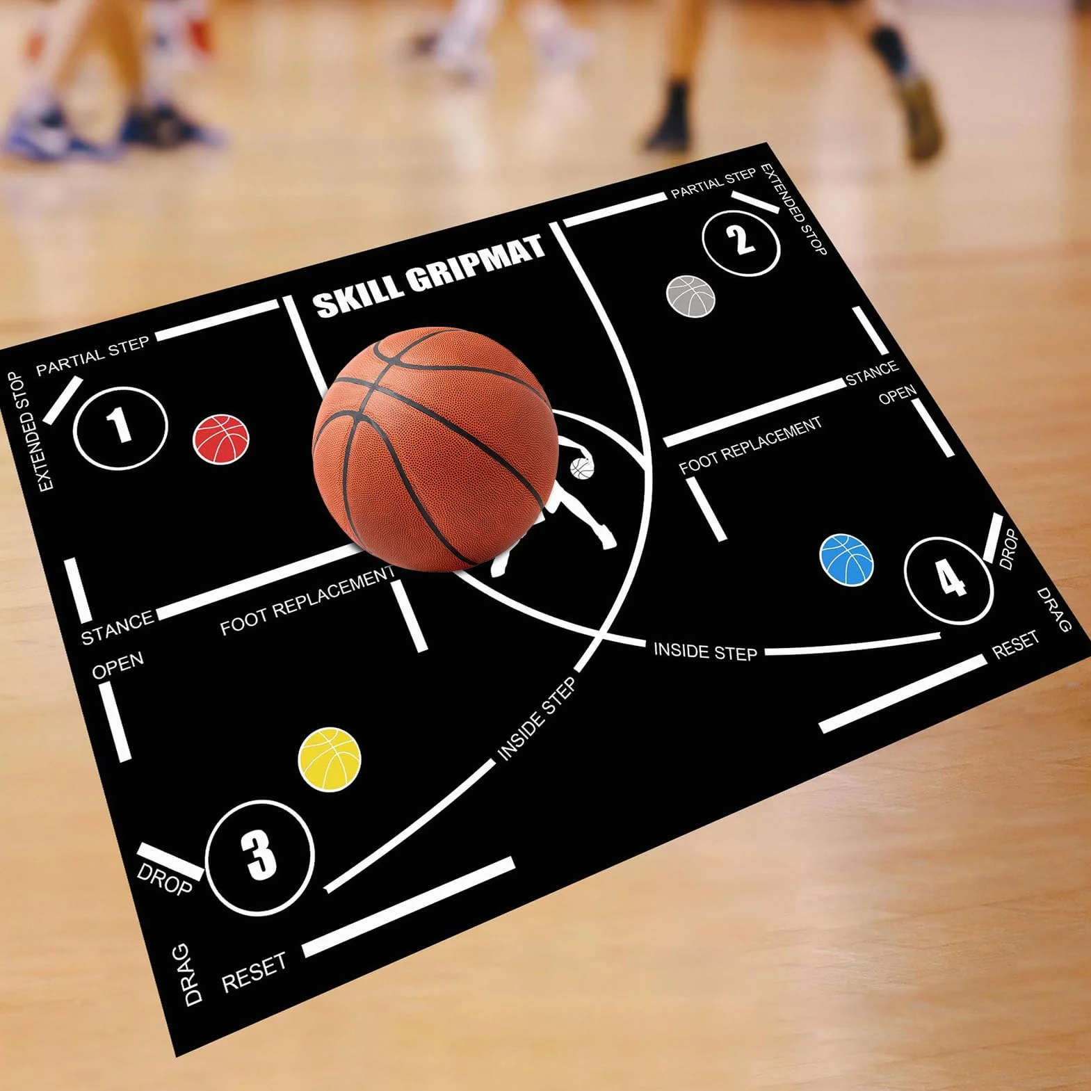 Tappetino da Allenamento per Basket 120x86cm Antiscivolo Portatile per Forza e Resistenza