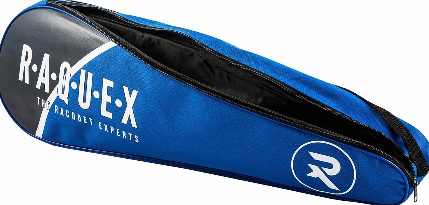 Raquex Borsa tre racchette da badminton - Custodia per racchette da badminton o da squash, con tracolla regolabile - Borsa sportiva per racchette da uomo e da donna