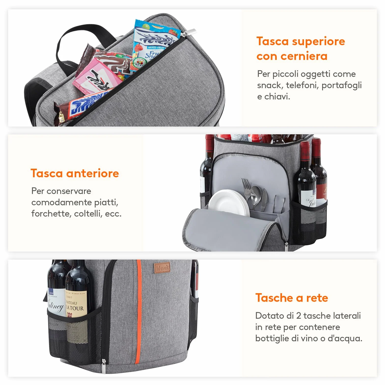 Lifewit Zaino Termico Impermeabile, Borsa Frigo Leggera a Prova di Perdite per Lavoro Picnic Spiaggia