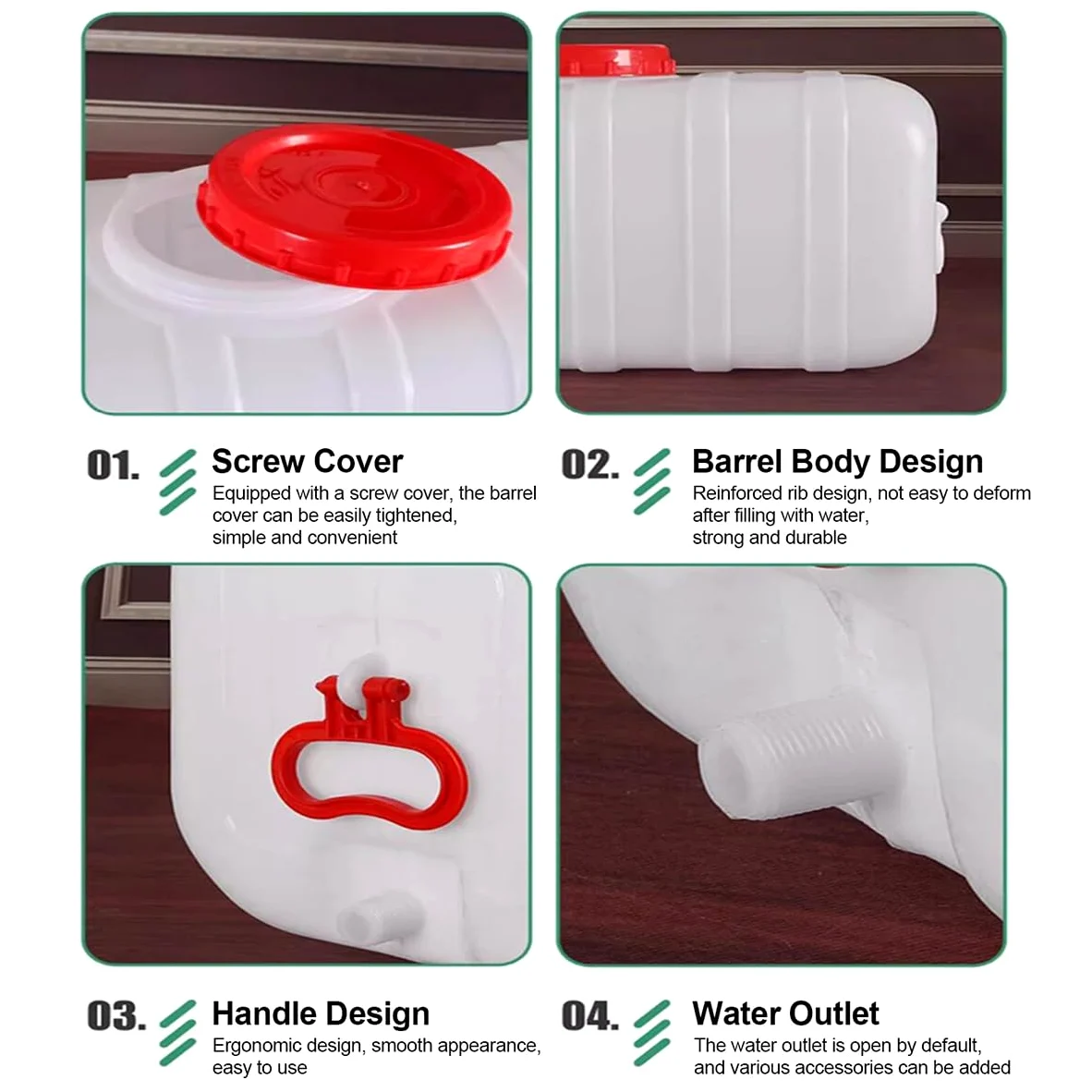 Bidone Acqua 25L/35L/50L/80L/110L/200L Tanica Acqua Campeggio，Torre dell'Acqua Addensata Rettangolare per Alimenti con Rubinetto per Lo Stoccaggio dell'Acqua Domestica(Size:35L)