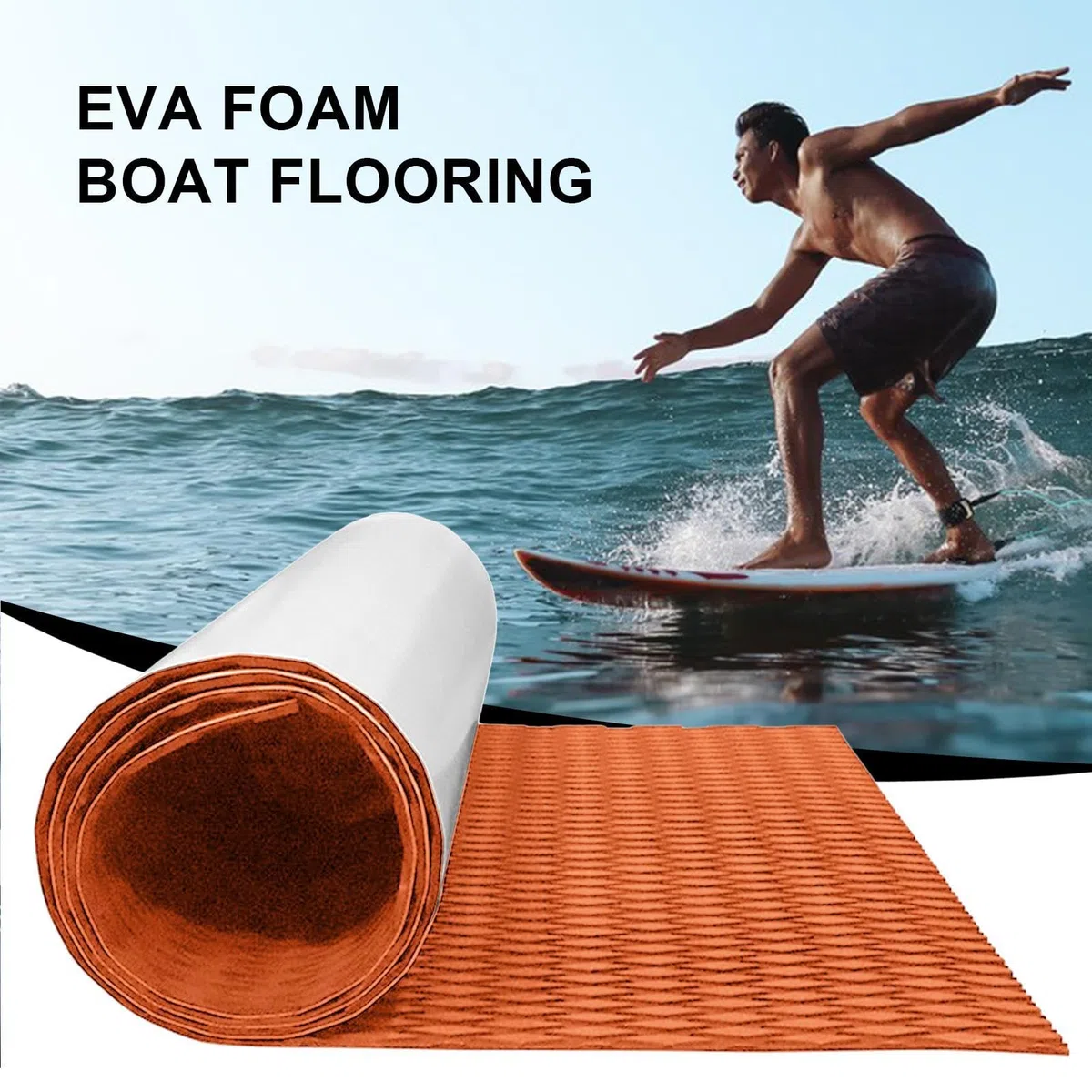 Su-p Traction Pad Deck Grip Matte, Surfboard Mat Grip Surfboard Yatch Deck Pad, antiscivolo autoadesivo per pavimenti, trimmbar Eva, per su-p, surf, skimboard standup e altro, 120 x 30 cm