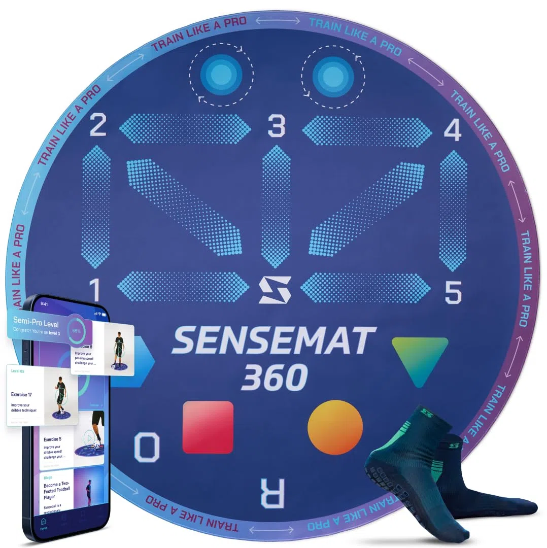 Sensemat 360 - Tappetino da allenamento antiscivolo con design a 360 gradi, per allenamento con i piedi, forza e coordinazione per tutte le età e livelli, migliora le abilità e il controllo con un