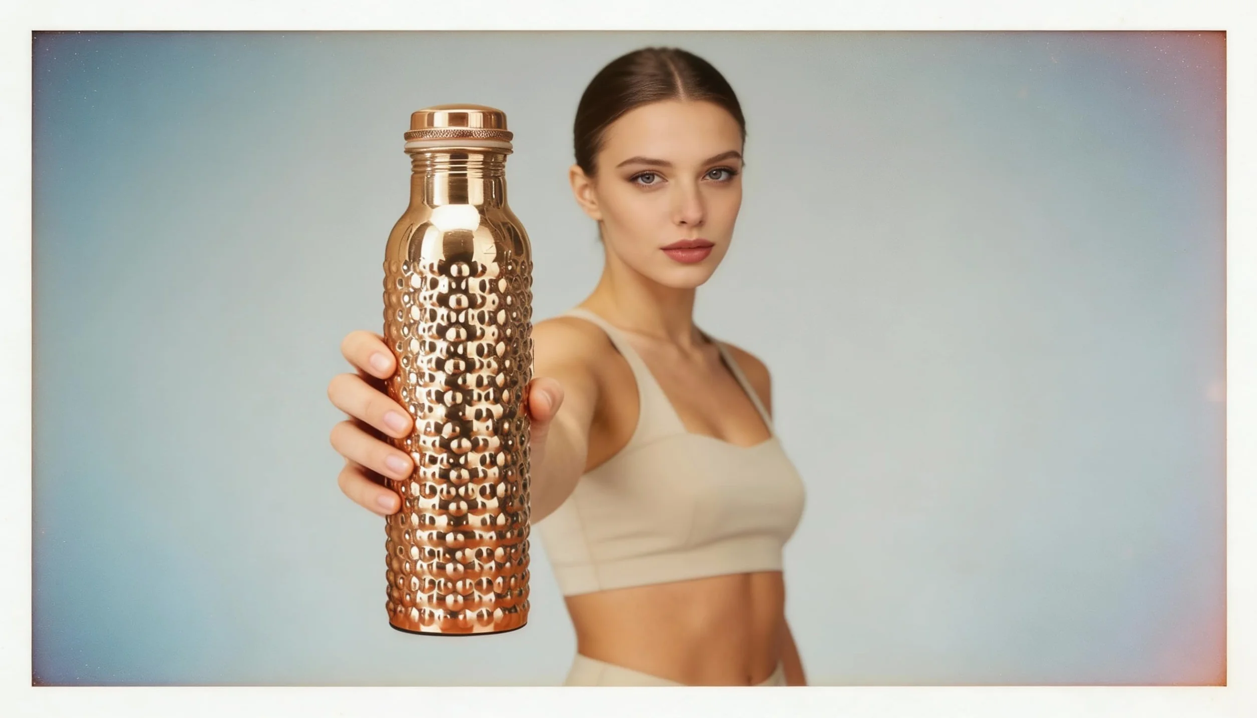 Borraccia in rame da 34 once con borsa in iuta, bottiglia in rame puro per acqua potabile, palestra, yoga, 1000 ml
