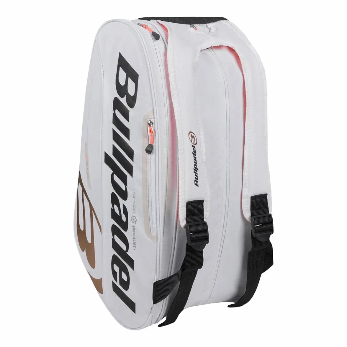 Bullpadel Paletero Tour Bianco con Tasche per Racchette e Scomparto Abbigliamento