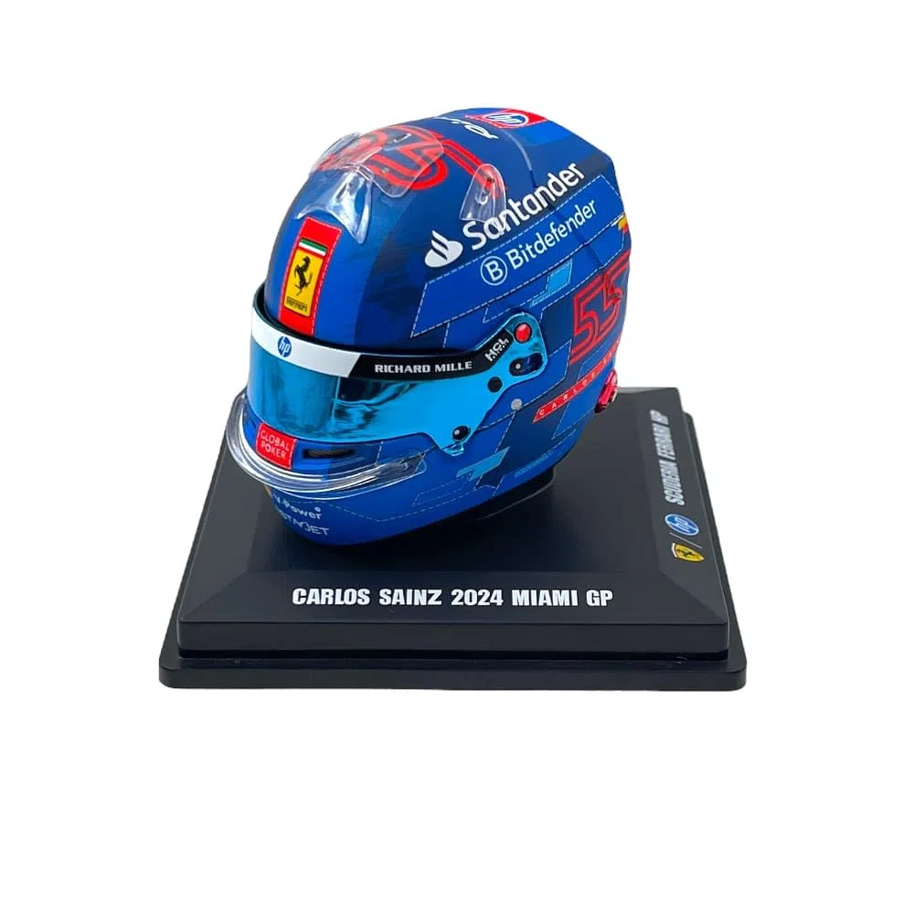 BELL HELMET CASCO HELMET F1 CARLOS SAINZ TEAM FERRARI HP N 55 MIAMI GP 2024 BLUE RED