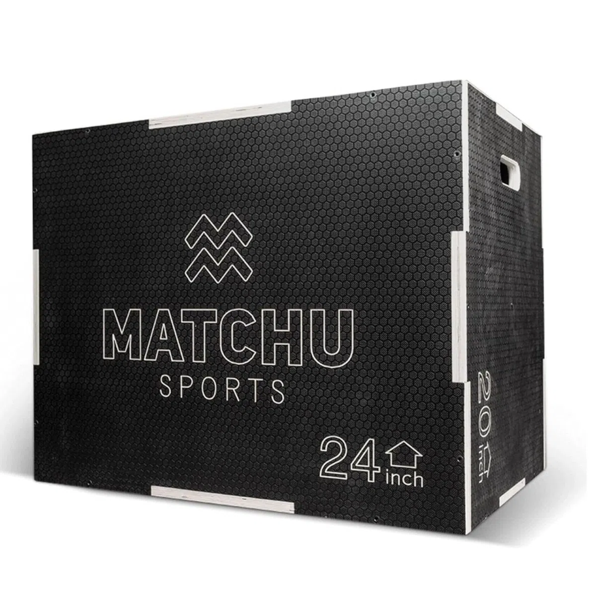 MATCHU - Plyo Box - Box Pliometrico - Box Jump - Regolabile - Superficie Antiscivolo - capacità di carico Fino a 300 kg - Facilmente trasportabile (Nero - 20/24/30 inch)