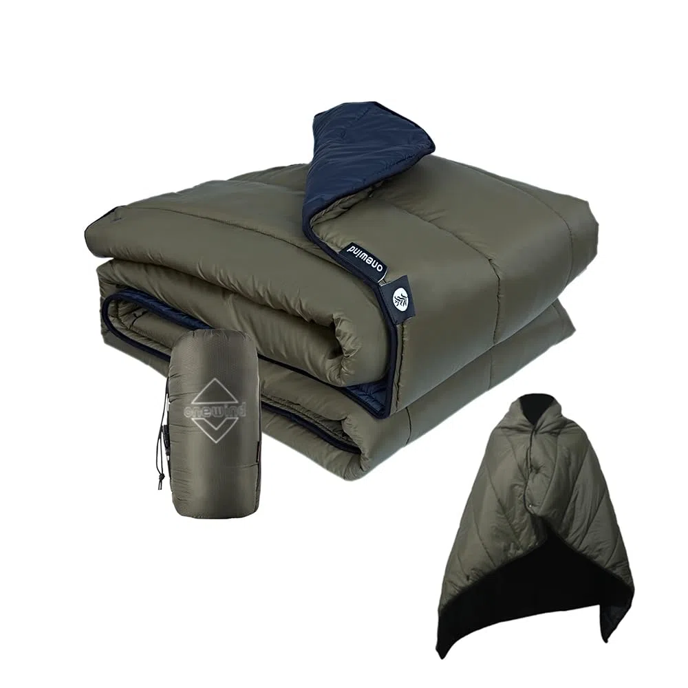 onewind Coperta da campeggio di alta qualità, leggera e pieghevole, coperta da viaggio per spiaggia, campeggio, zaino in spalla, aereo ed escursionismo, verde OD