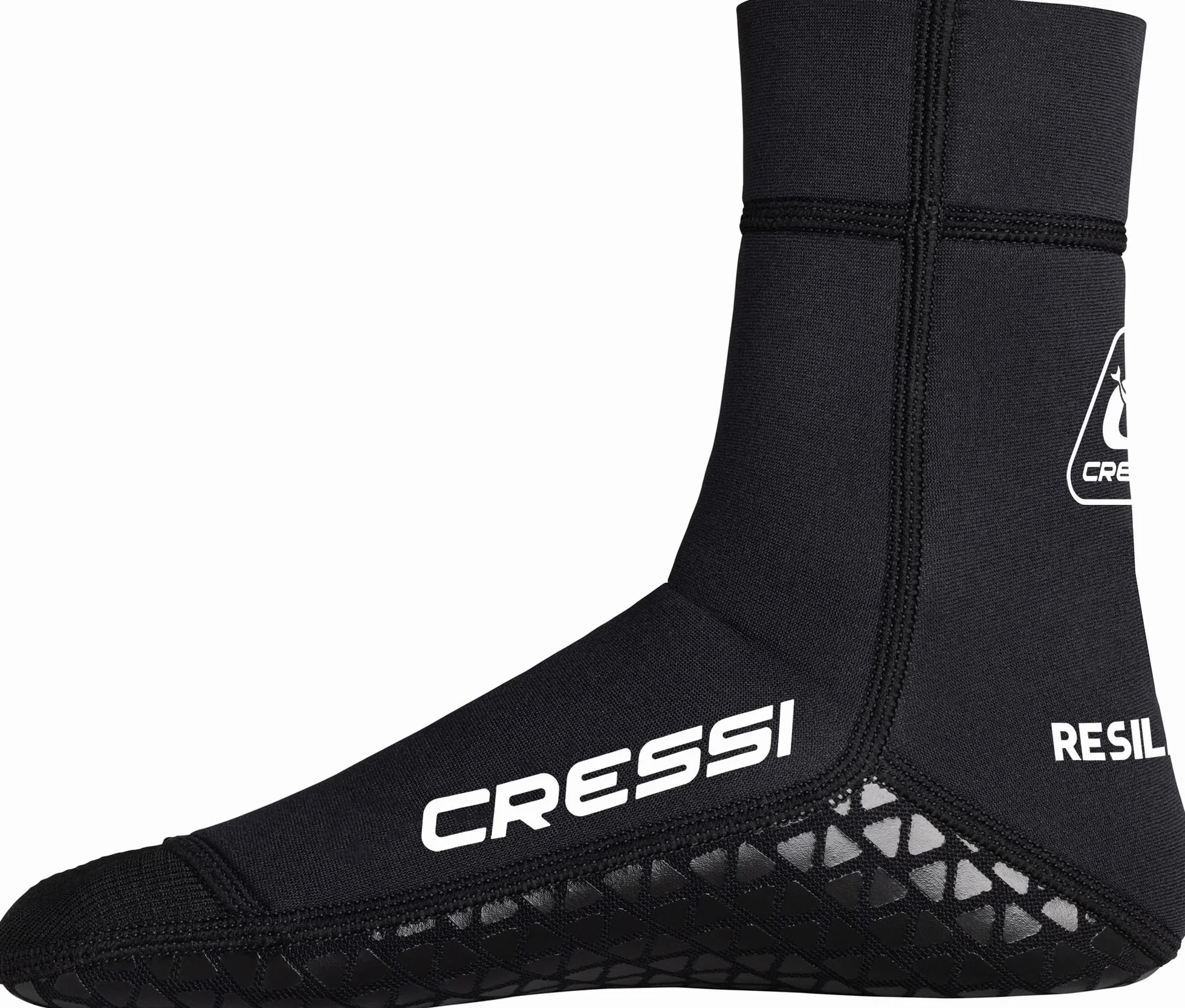 CRESSI Resilient Pro Neoprene Socks-Calzari Unisex Neoprene 3mm Nero Monofoderato Anti Sabbia System “Smooth Glideskin Sandproof” con Suola Grip Gommata Antiscivolo, per Sport Acquatici