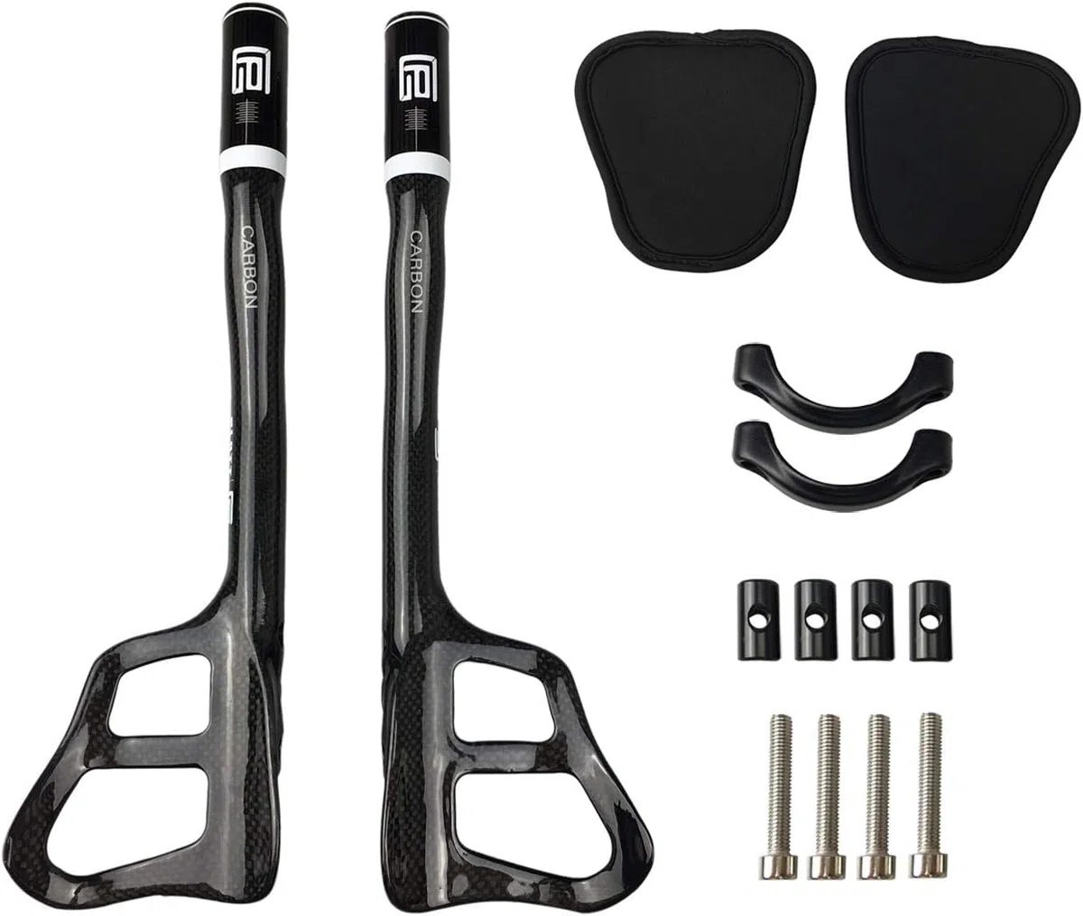 PLATT Manubrio per bicicletta 31,8, manubrio in carbonio da corsa/triathlon, manubrio aerobar, 3K, lucido