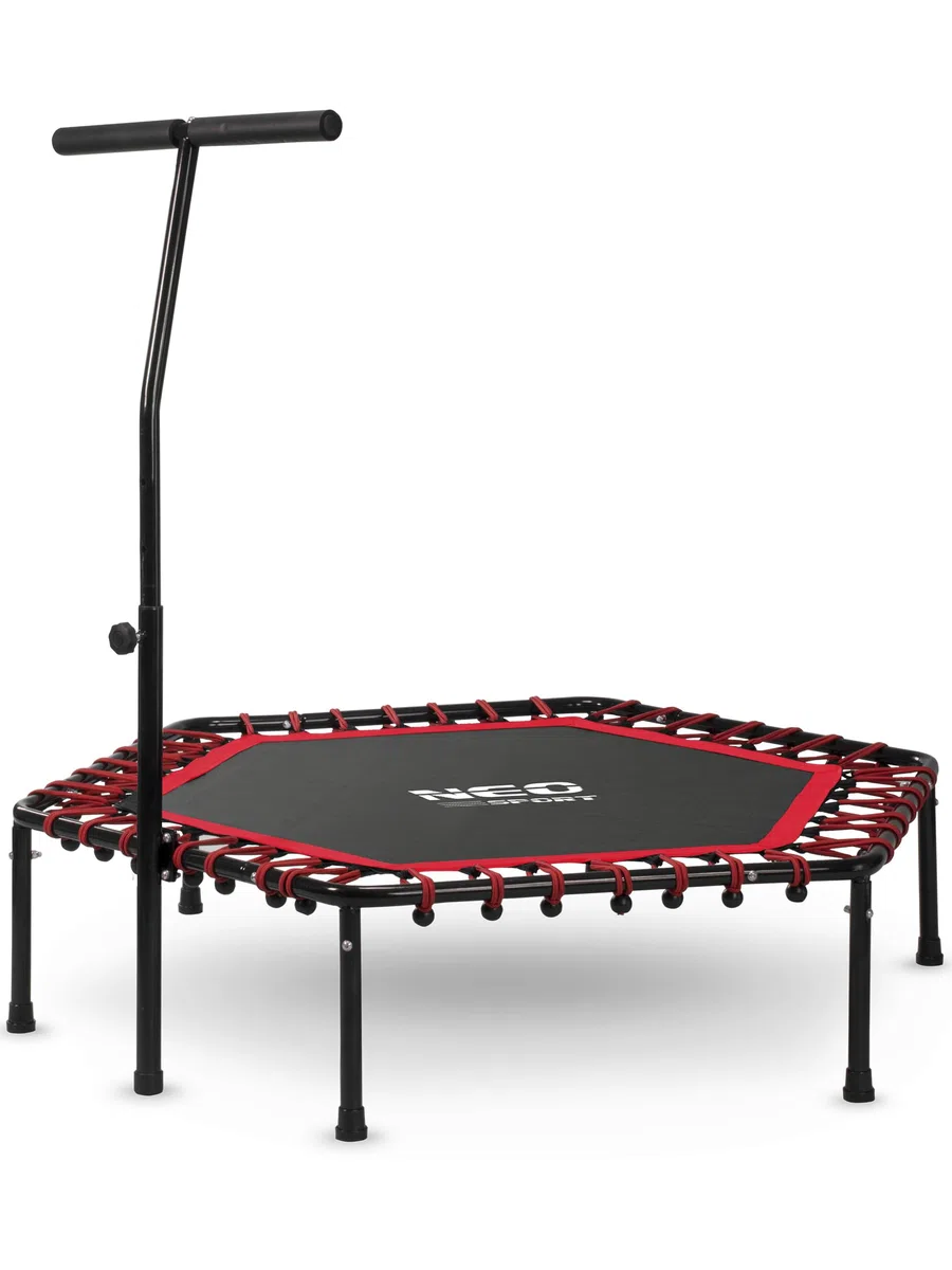 Neo-Sport Trampolino fitness piccolo con manico regolabile in altezza mini trampolino per salto per adulti diametro da 127 cm a 100 kg mini rampolino per interni ed esterni