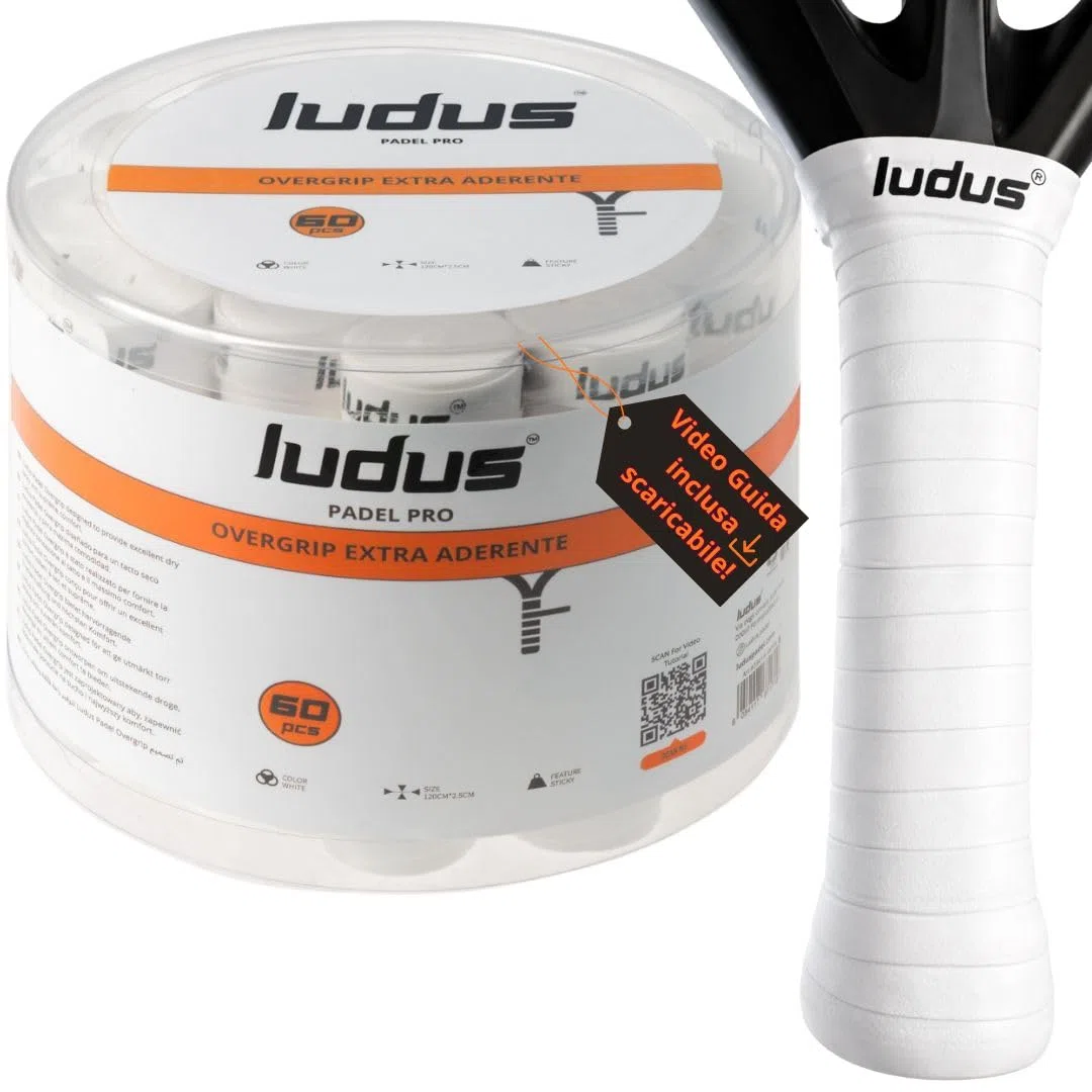 Ludus™ Overgrip Professionale Padel Extra Grip Appiccicoso | Impugnatura Antiscivolo e Assorbe Sudore | Set 4-6-12-30-60 Pezzi | Migliora Presa e Comfort per Racchette Padel e Tennis