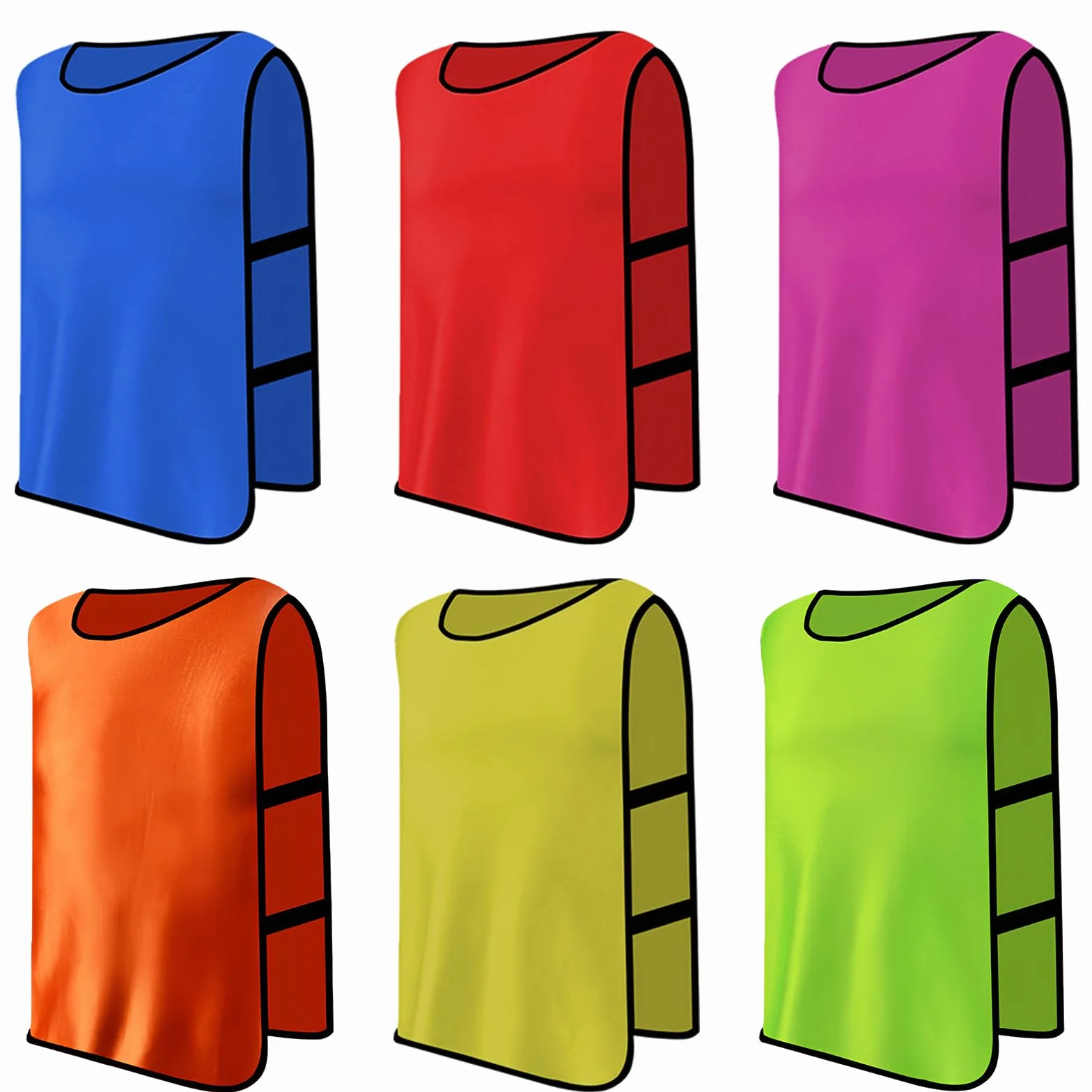 Pettorina da Calcio Allenamento 6 Pezzi, Gilet Scrimmage Riutilizzabile per Basket Rugby Calcio, Taglia XL