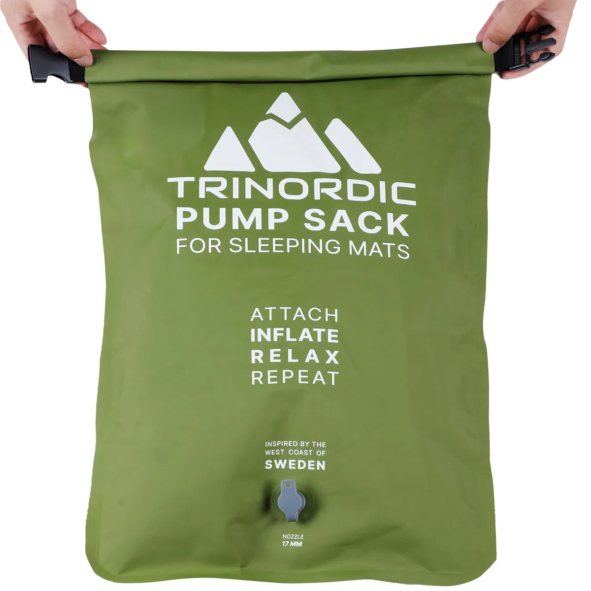 Trinordic - Pompa a sacco solo per materassini da campeggio gonfiabili Trinordic, ugello da 17 mm