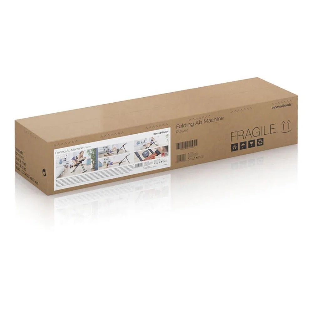 InnovaGoods - Macchina Addominali Pieghevole Multifunzione, Esercizi Vari per Tonificare Corpo, Schermo LCD, Facile Conservazione, Nero, Polipropilene Eva Ferro